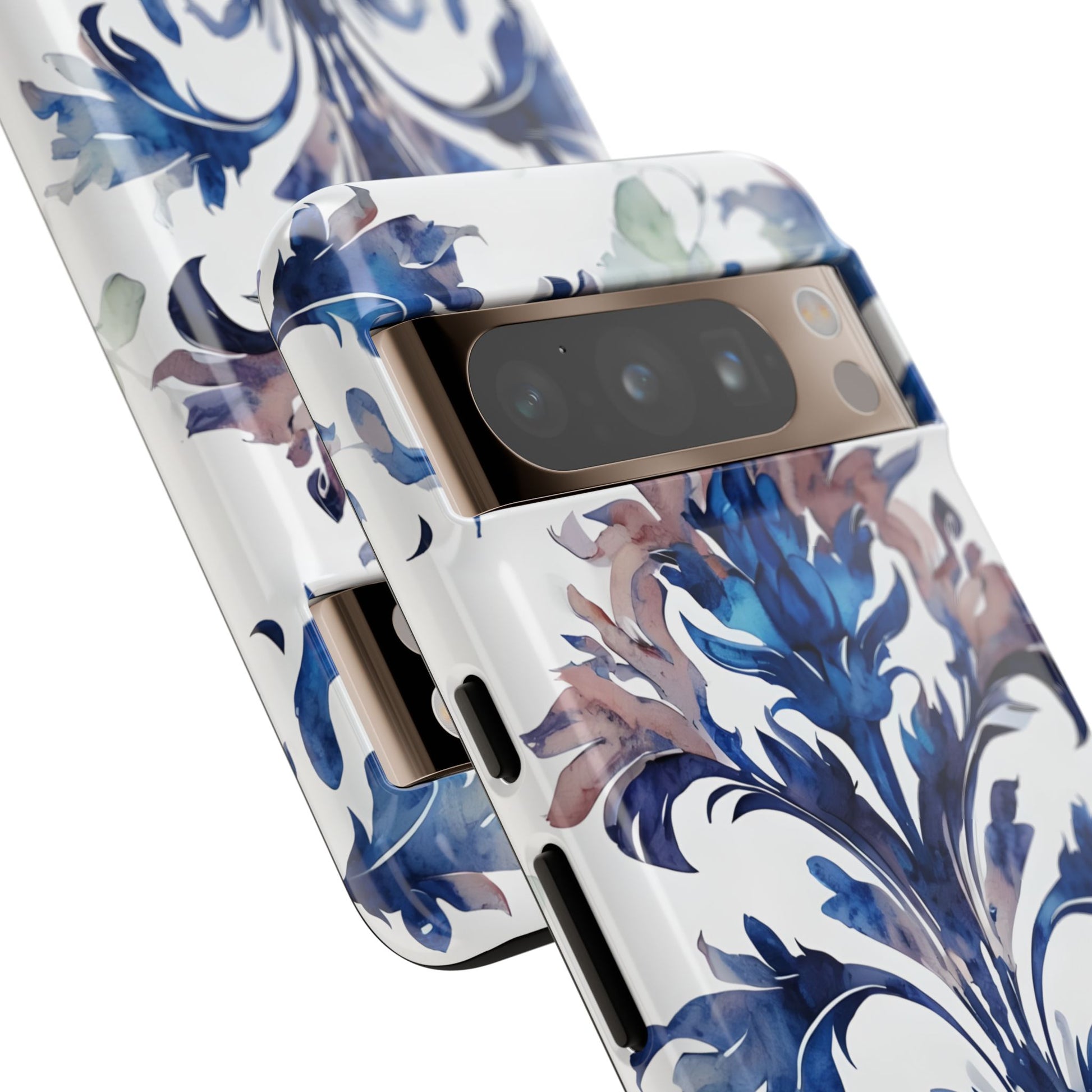 Delft Reverie - Elegant Blue & White Google Pixel 8 Pro Tough Phone Case - Dutch Delftware-Inspired Floral Design