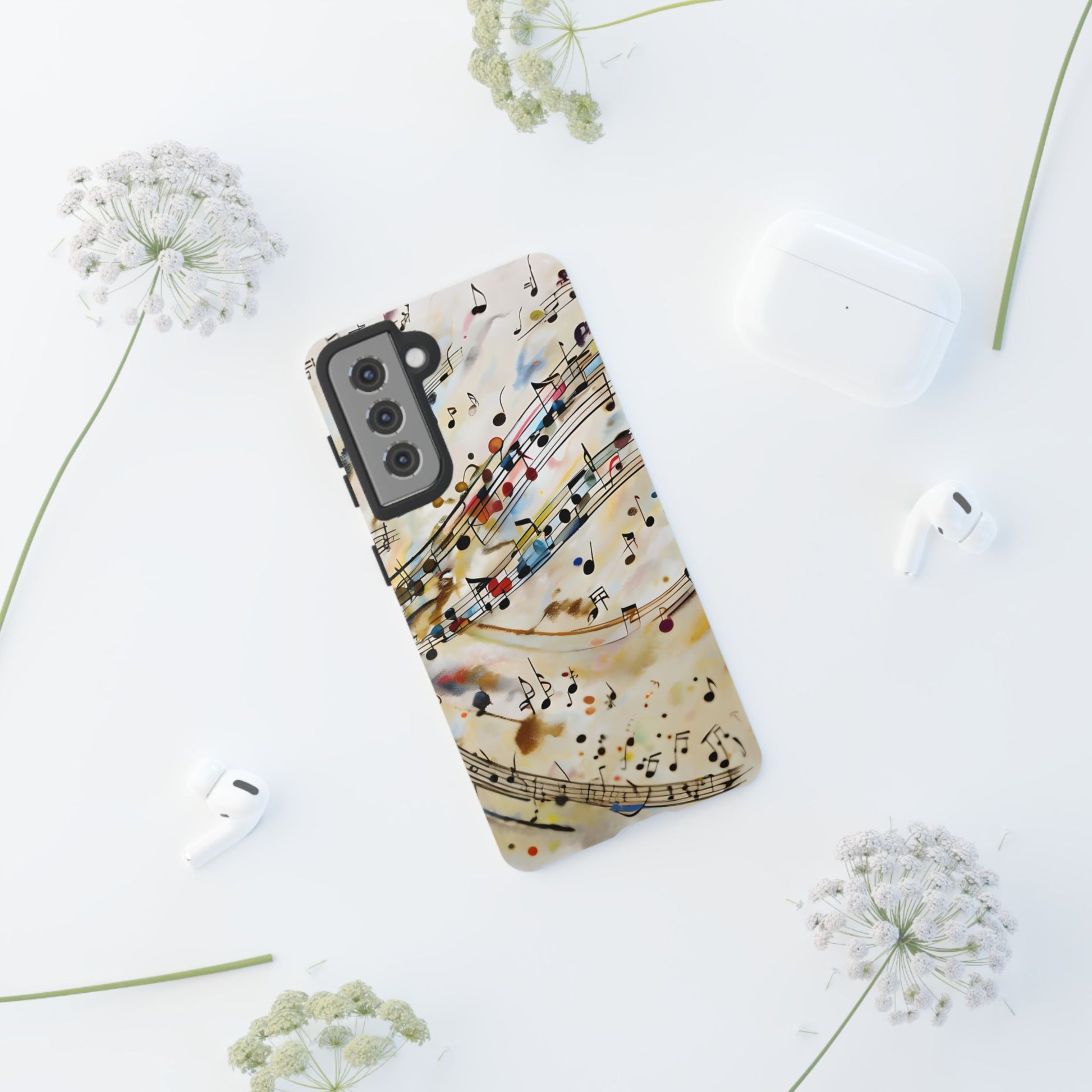Melodic Flow Abstract Music Notes Tough Case for Samsung Galaxy S21- Premium Shockproof Designer Phone Cover