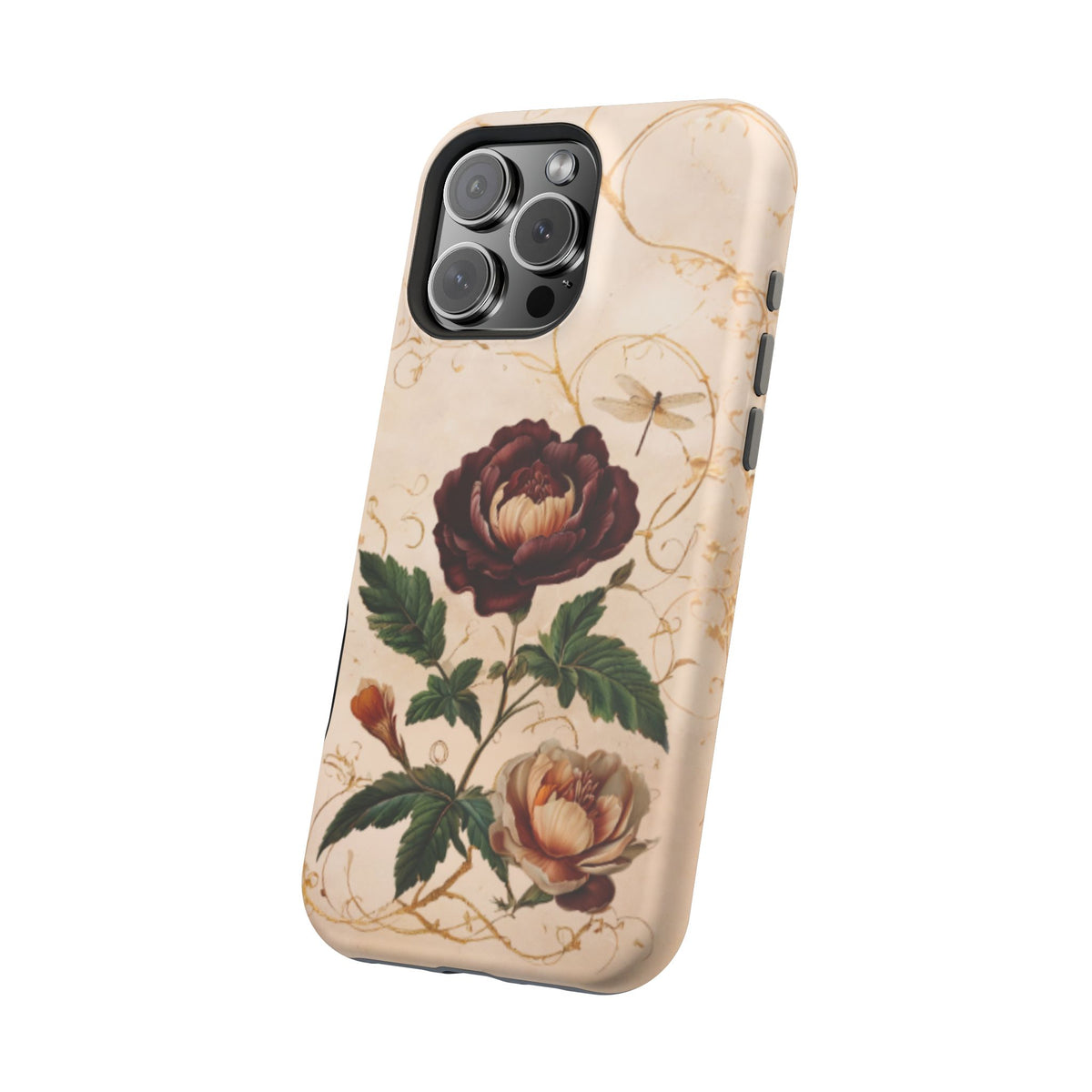 Vintage Burgundy Rose iPhone MagSafe Case