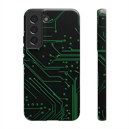 Green Circuit Grid Samsung Case