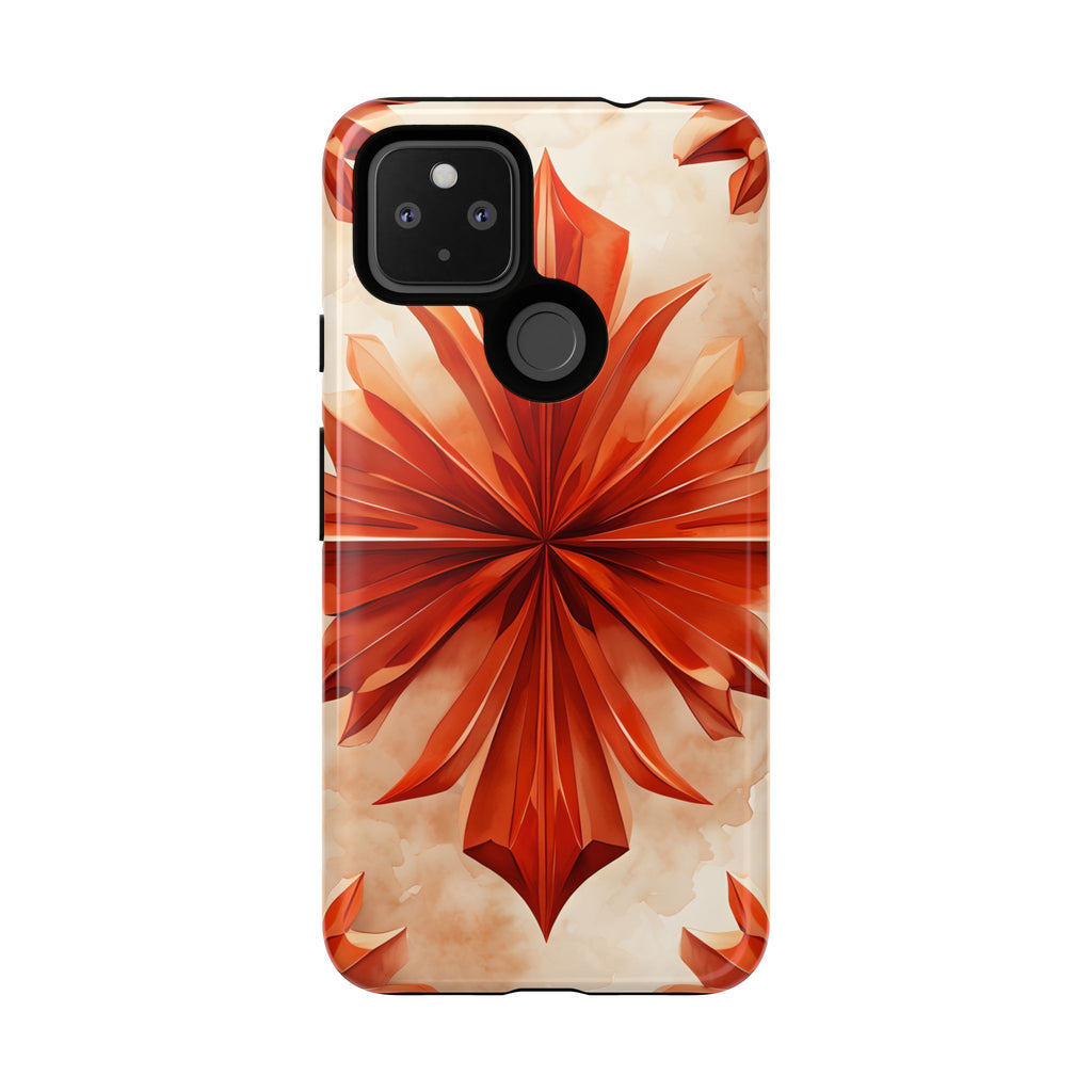 Sunset Fleur Google Pixel 4a 5G - Kaleidoscope Collection of MagSafe Compatible - Vibrant Sunset Flower Design