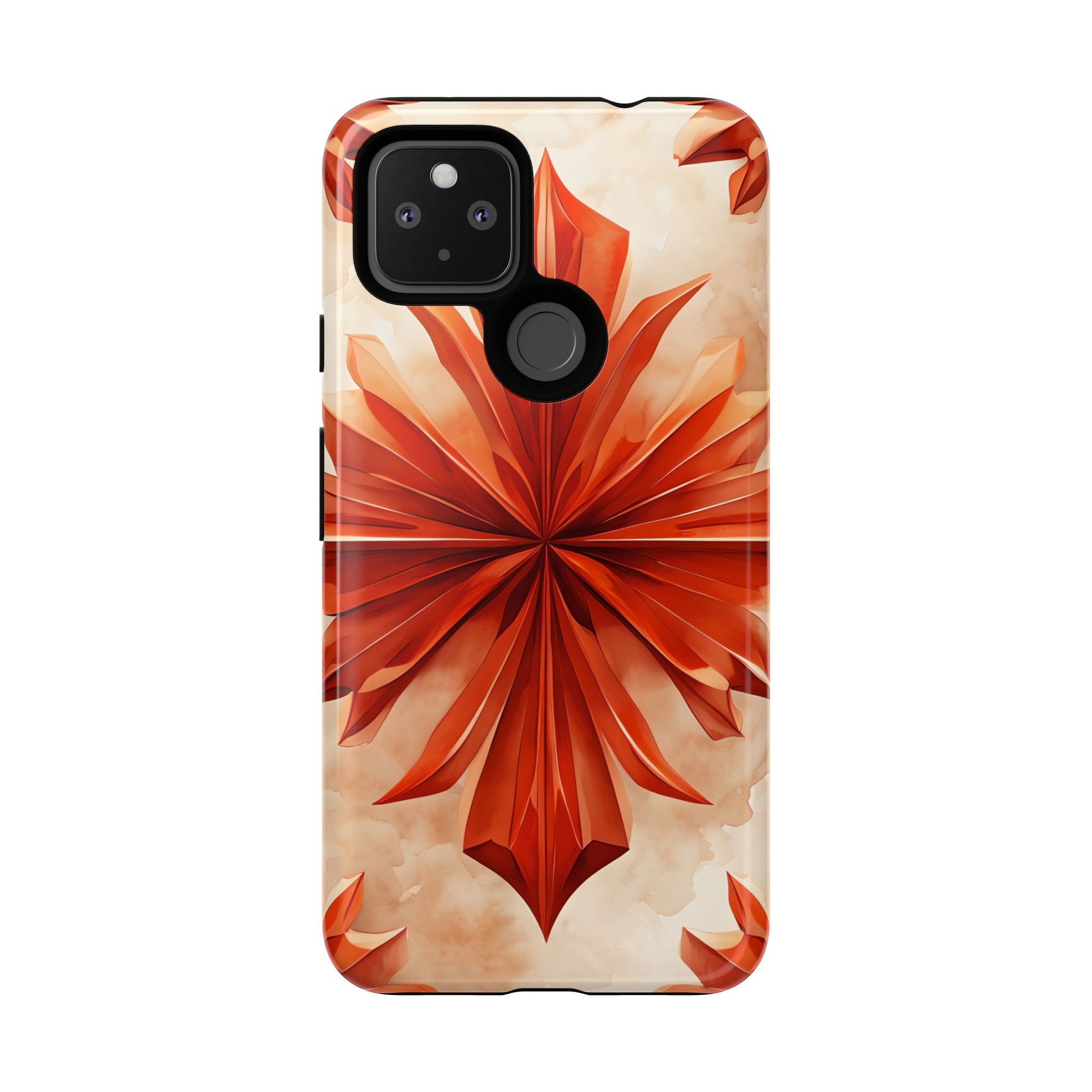 Sunset Fleur Google Pixel 4a 5G - Kaleidoscope Collection of MagSafe Compatible - Vibrant Sunset Flower Design