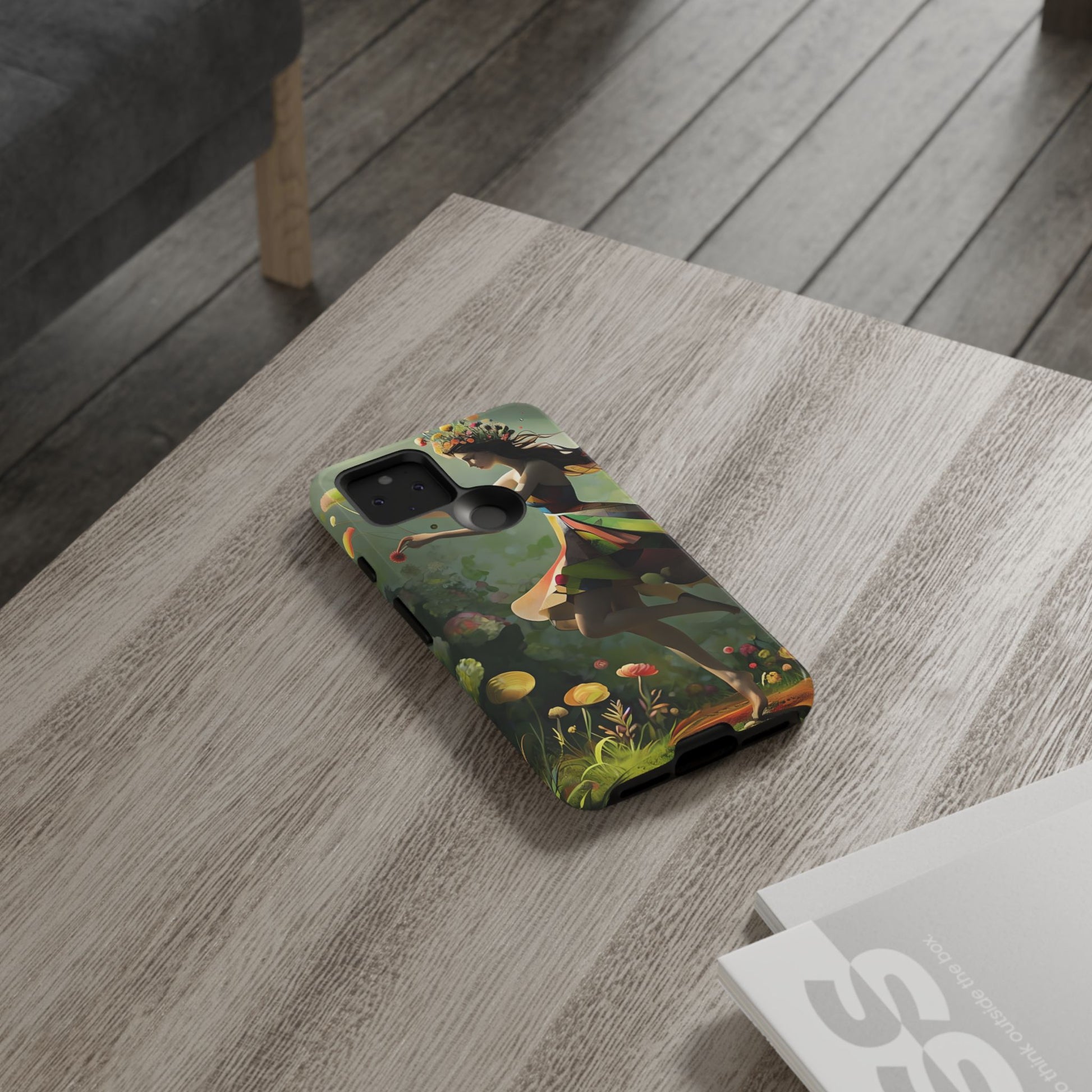 Dancing Wildflower Muse Google Pixel 5 5G Tough Case - Artistic Floral Fantasy Cover - Whimsical Nature-Inspired Protective Accessory