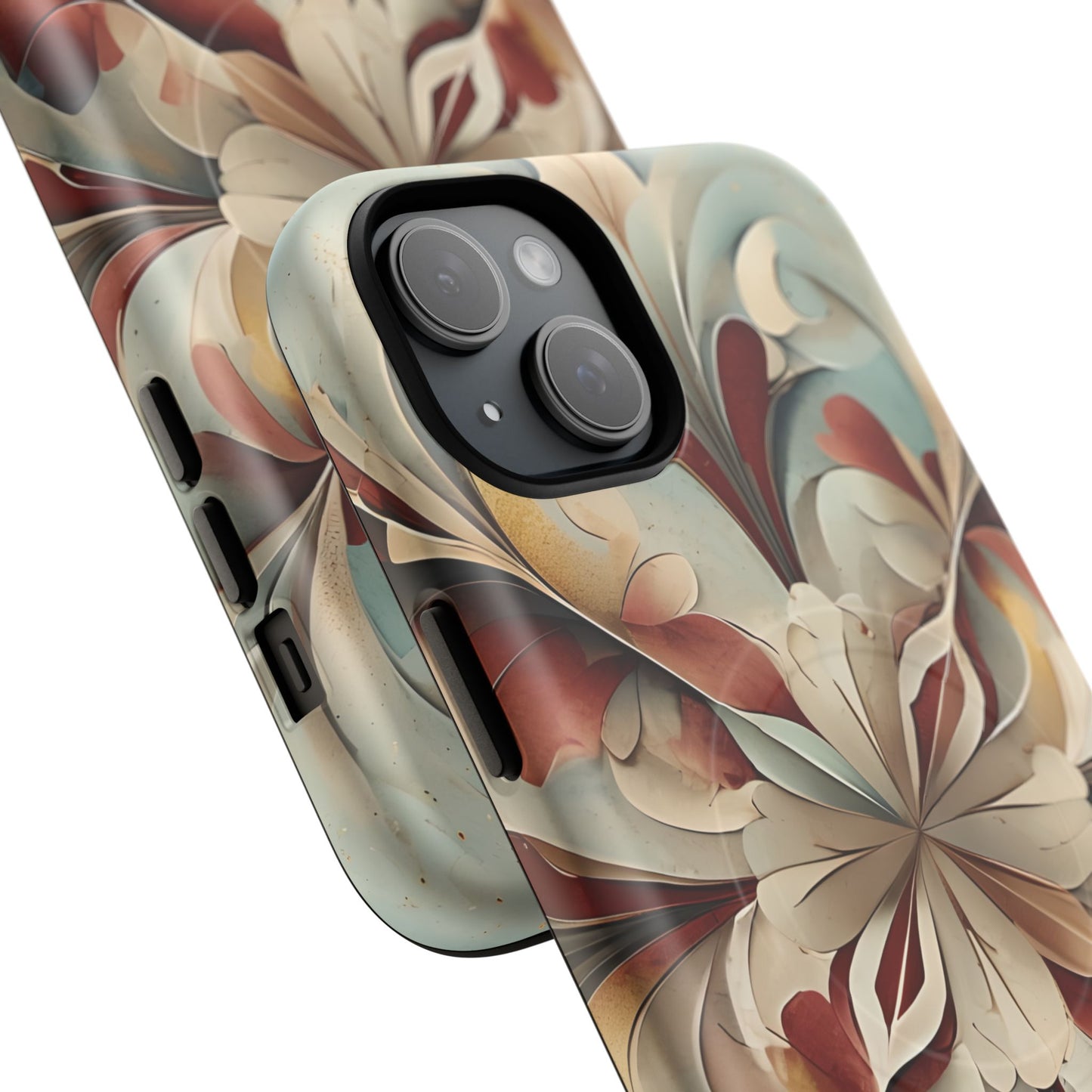 Vintage Baroque Blossom - Ornate Floral Art iPhone MagSafe Phone Case - Elegant Baroque-Inspired Design