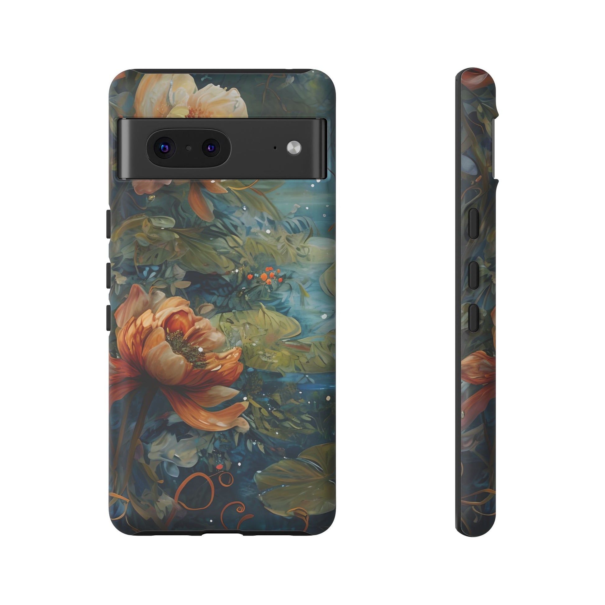 Waterlily Nocturne Tough Case for Google Pixel 7- Premium Artistic Shockproof Cover, Elegant Protective Phone Case