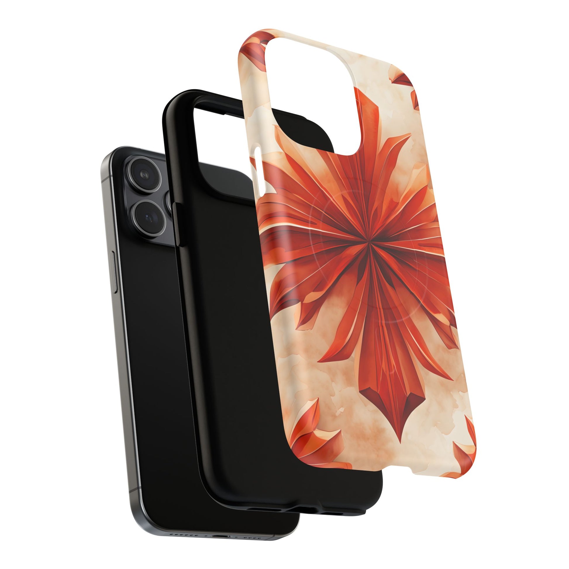 Sunset Fleur iPhone 15 Pro Max - Kaleidoscope Collection of MagSafe Compatible - Vibrant Sunset Flower Design