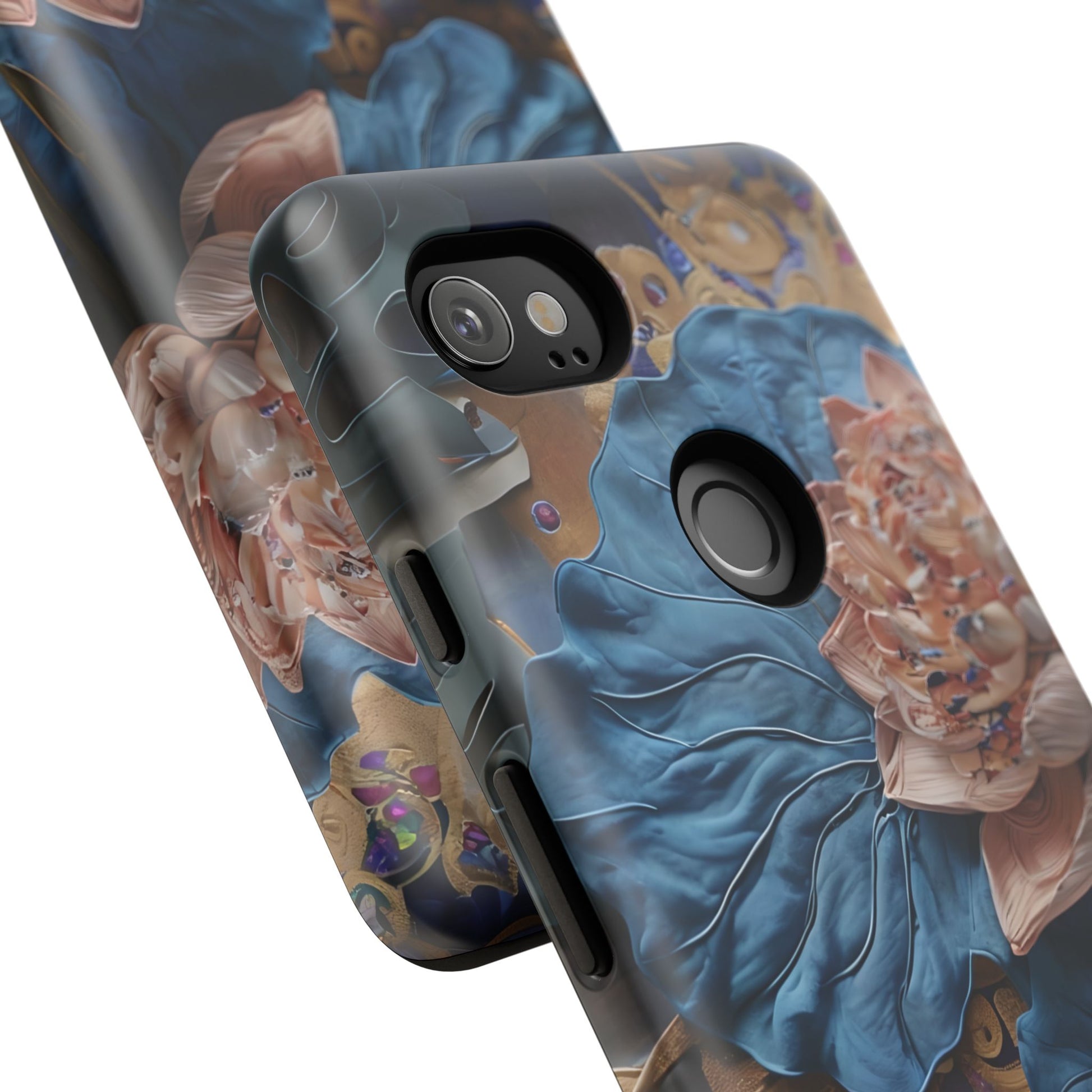 Peony Midnight Tapestry - Google Pixel 2XL - Elegant Blue & Blush Artful Phone Cover