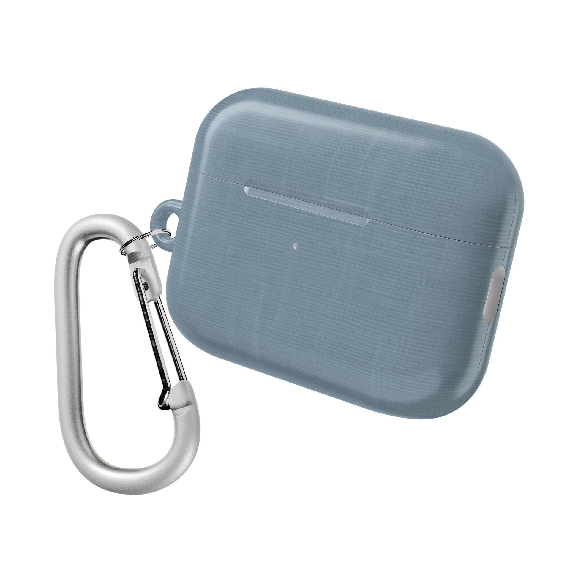Blue Grey Linen AirPods Case - Minimalist Smooth Weave Texture Cover for Gen 1, 2, 3, Pro Gen 1 & 2