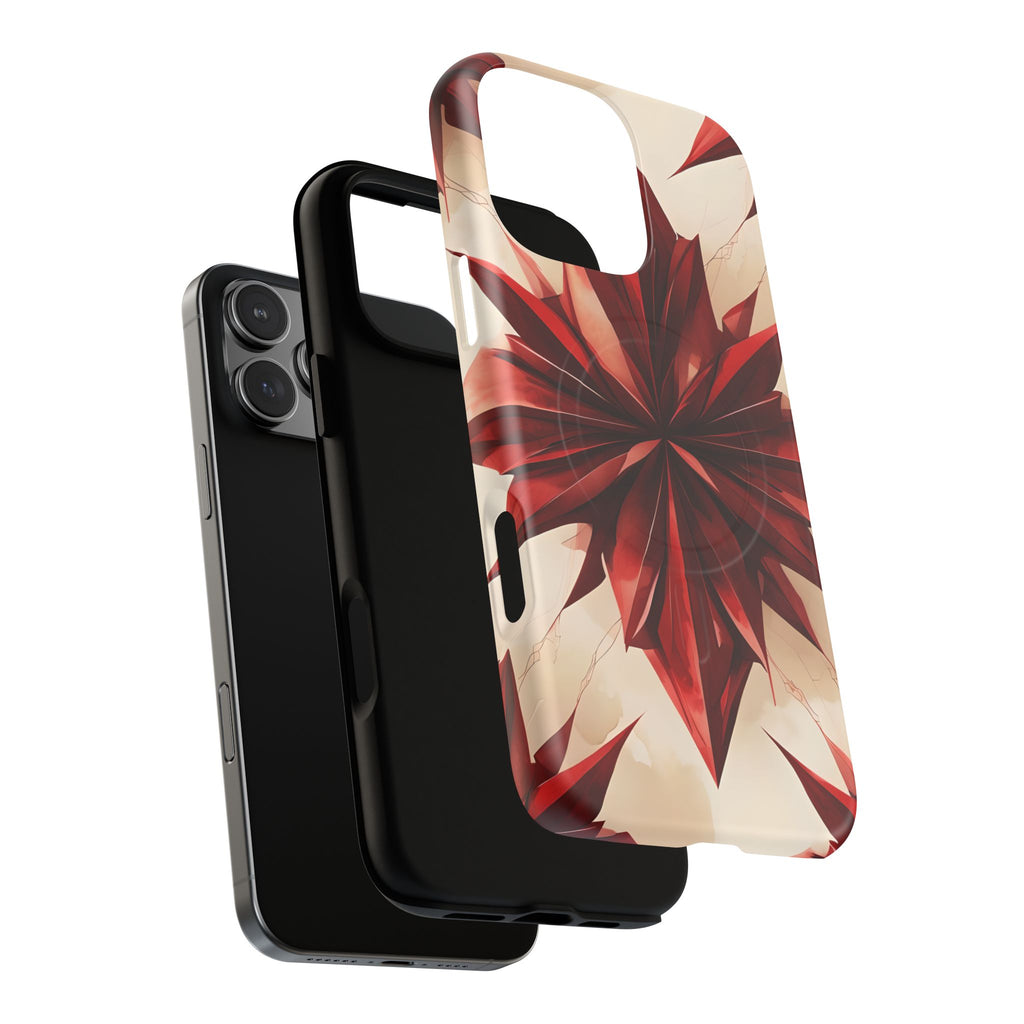 Ruby Compass iPhone 16 Pro Max MagSafe Phone Case - Bold Red Modern Design