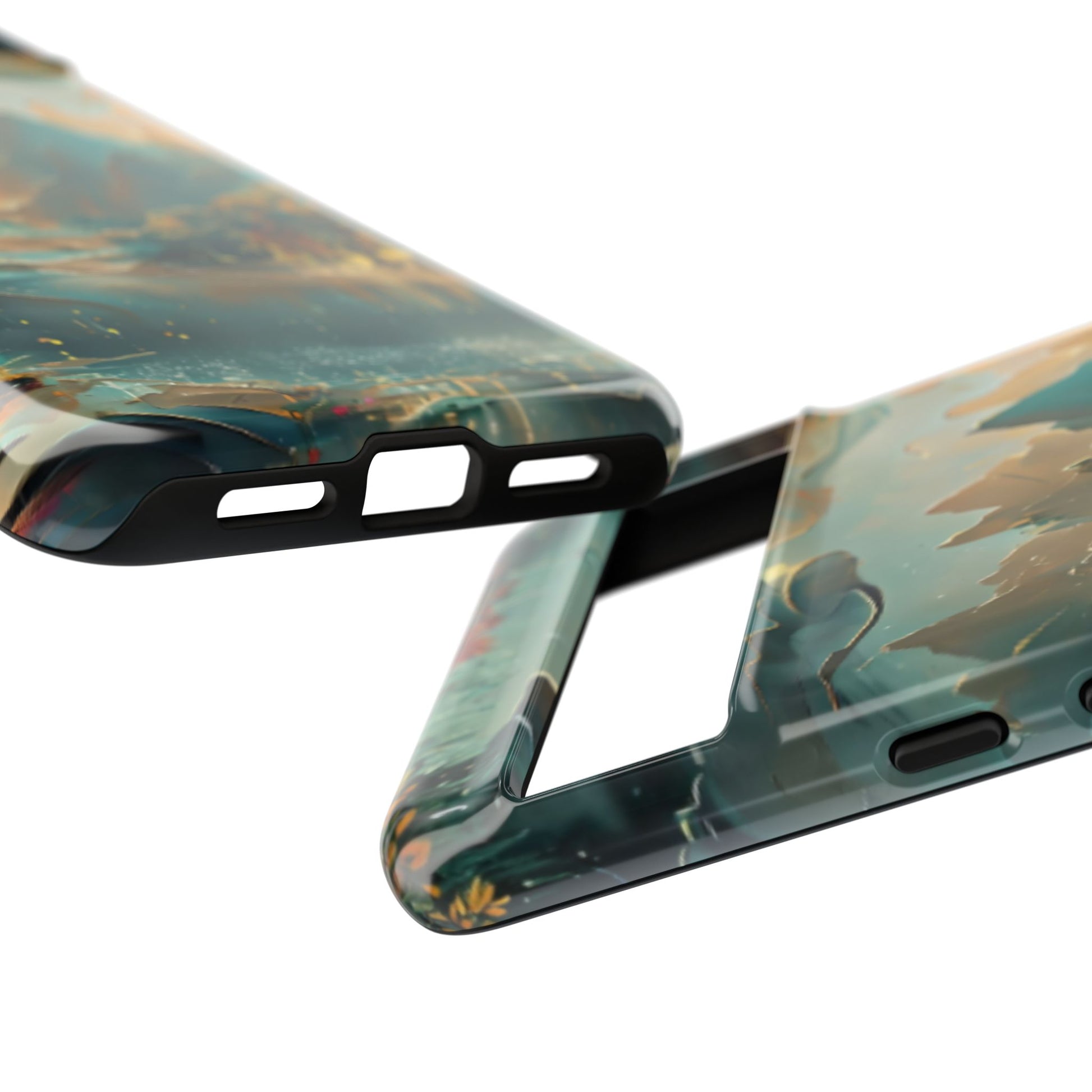 Misty Horizon mountain lake landscape artwork Google Pixel case camera bar detail