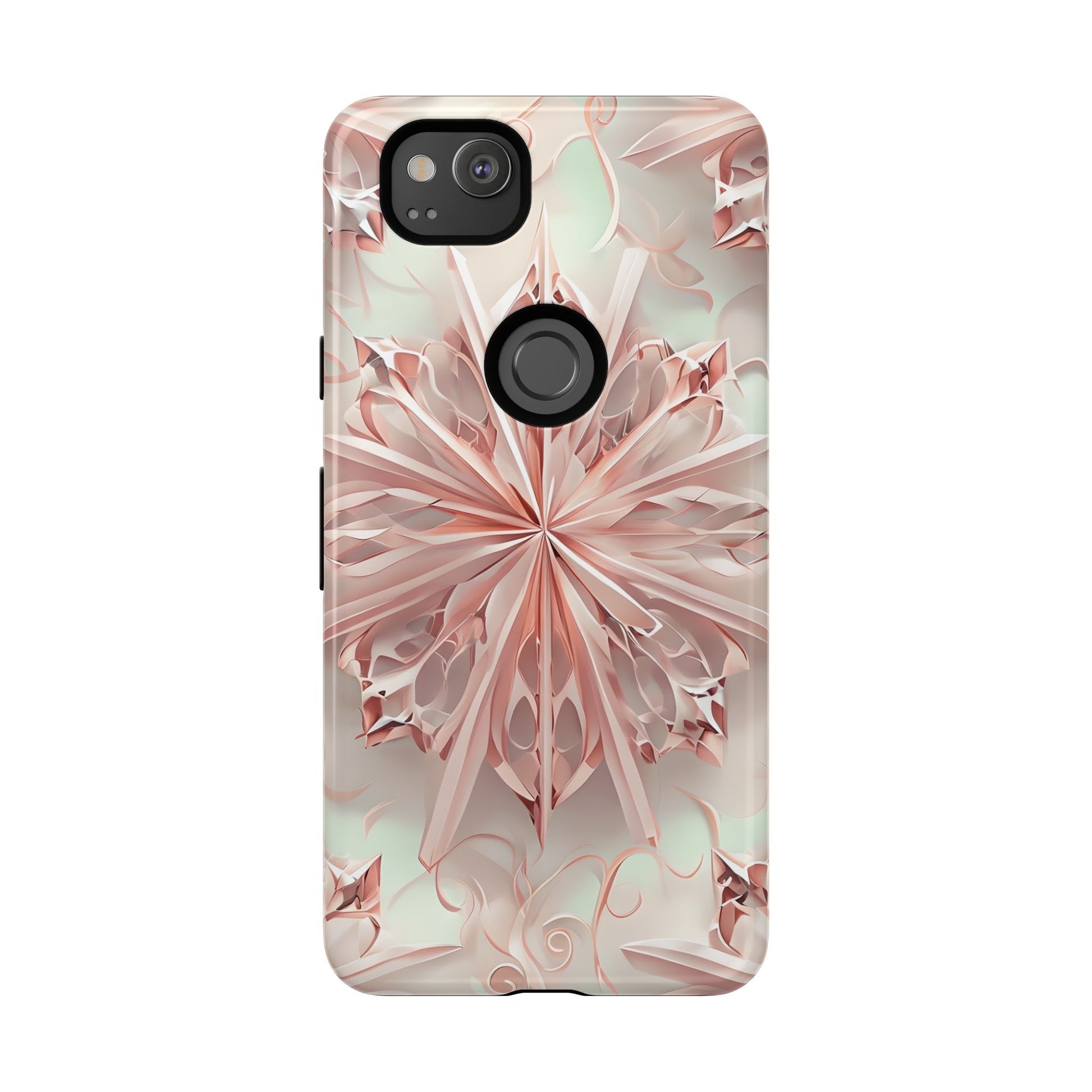 Blush Frost from our Kaleidoscope Collection - Google Pixel 2 tough case - Soft Pink Geometric Floral Design