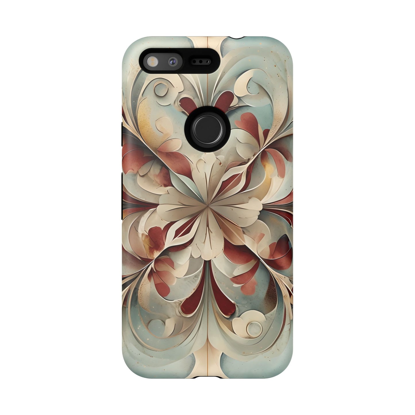 Vintage Baroque Blossom - Ornate Floral Art Google Pixel Tough Phone Case - Elegant Baroque-Inspired Design
