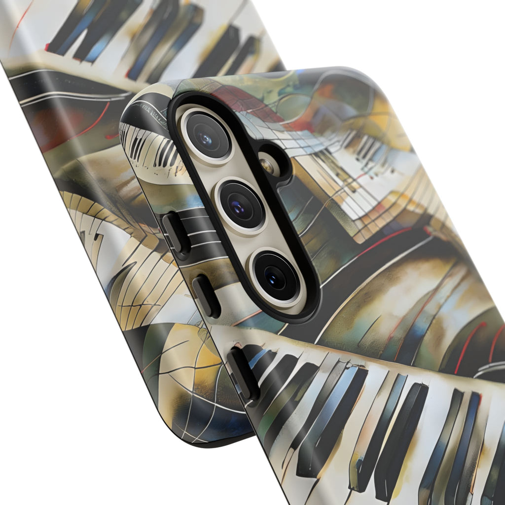 Ivory Cascade Abstract Keyboard Music Tough Case for Samsung Galaxy S24 Plus - Shockproof Phone Cover