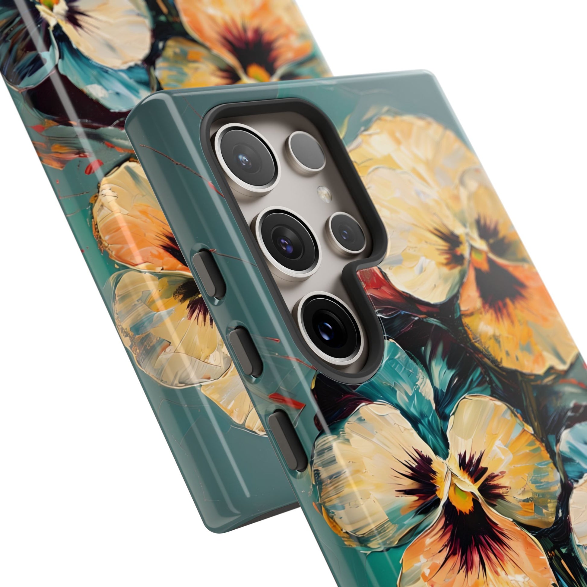 Golden Pansy Cascade Case for Samsung Galaxy S24 Ultra - Premium Shockproof Designer Phone Cover
