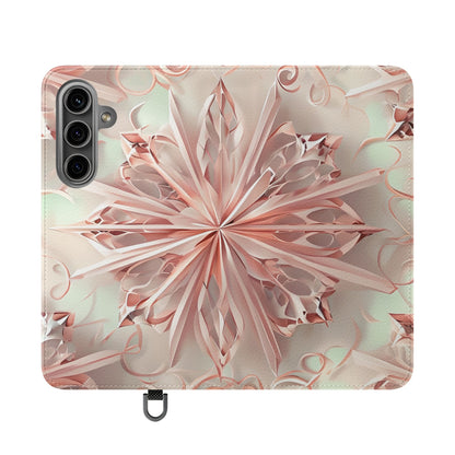 Blush Frost - Abstract Wallet Phone Case for Samsung Galaxy