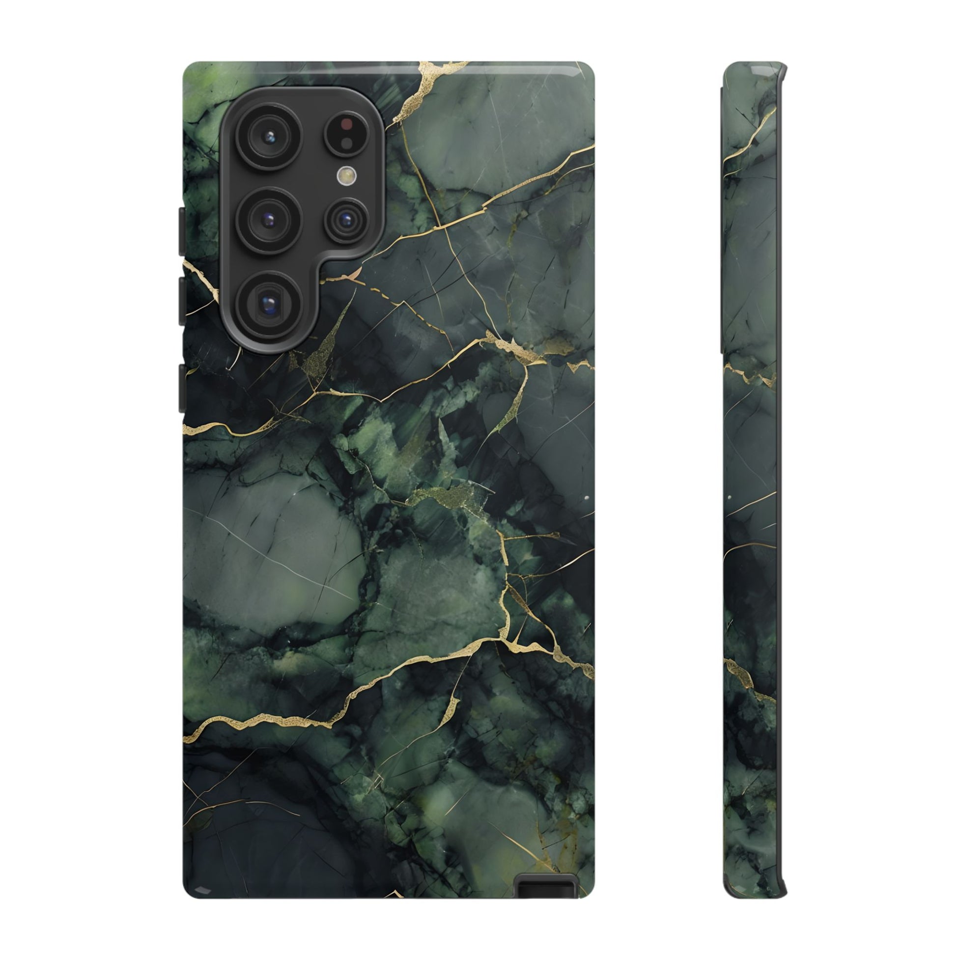 Verdant Vein Tough Case for Samsung Galaxy S22 Ultra - Luxury Gold Vein, Nature-Inspired Protective Cover