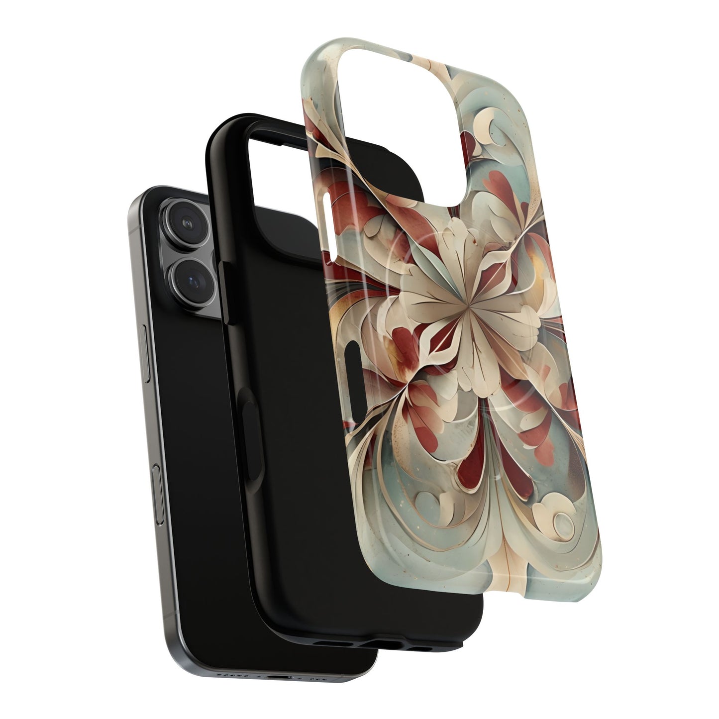 Vintage Baroque Blossom - Ornate Floral Art iPhone MagSafe Phone Case - Elegant Baroque-Inspired Design