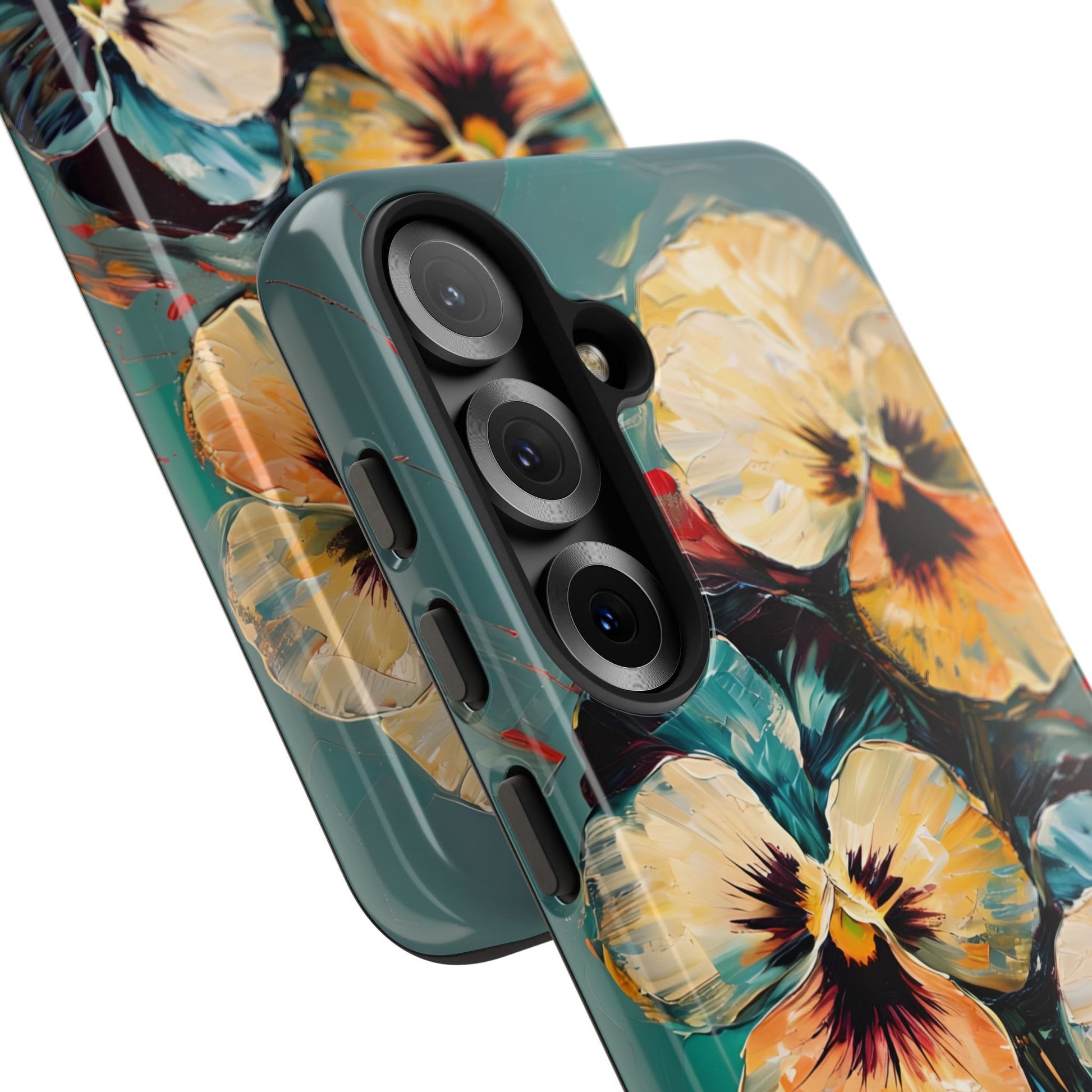 Golden Pansy Cascade Case for Samsung Galaxy S25 - Premium Shockproof Designer Phone Cover