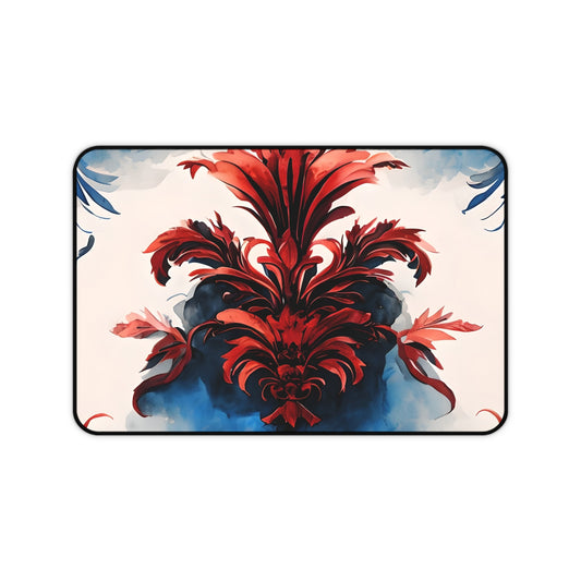 Crimson Plume Desk Mat - Premium Office Desk Pad, 3 Sizes Available, Artistic Workspace Protection