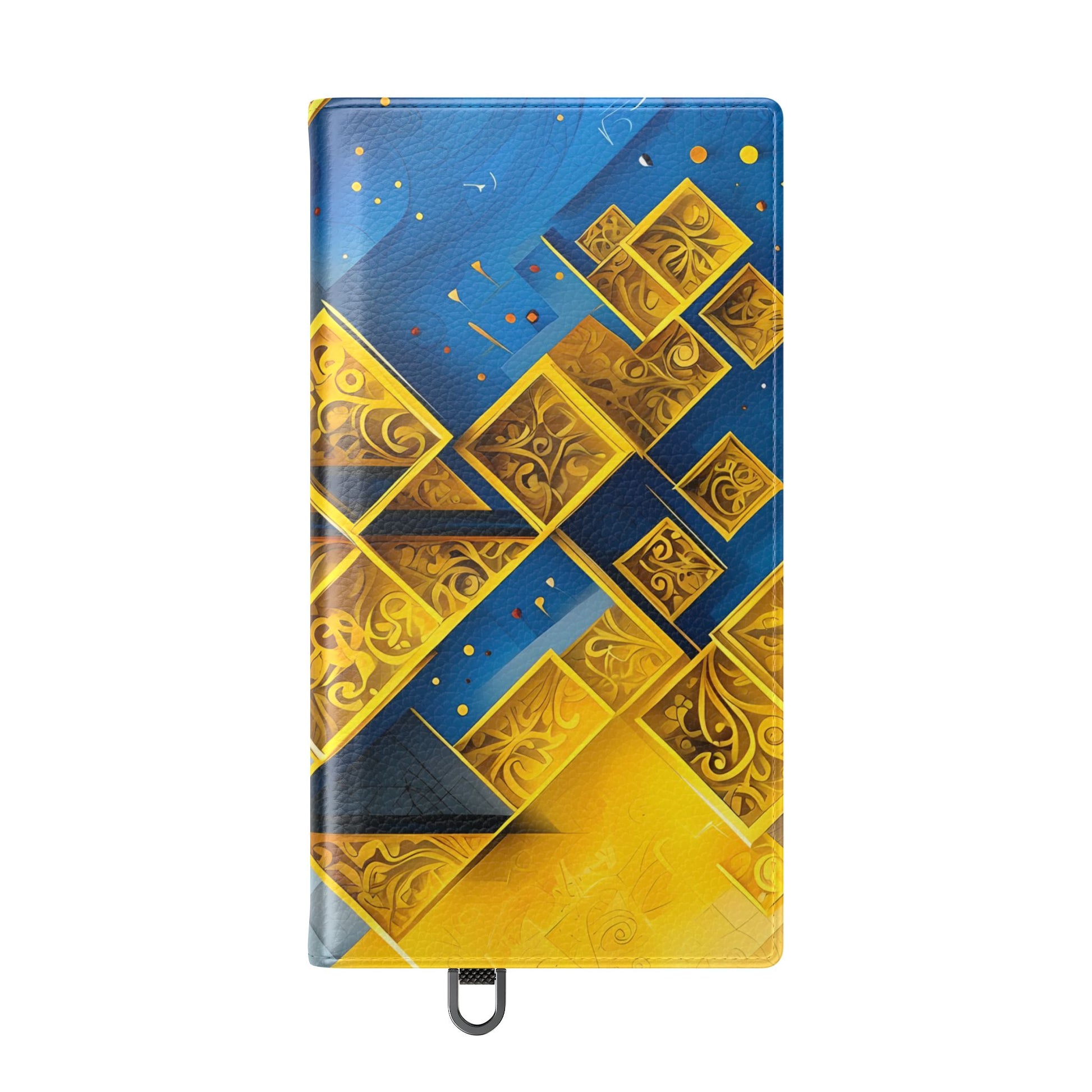 Golden Ascent Wallet Phone Case - Abstract Yellow & Blue Flip Cover for Samsung Galaxy S24 Ultra