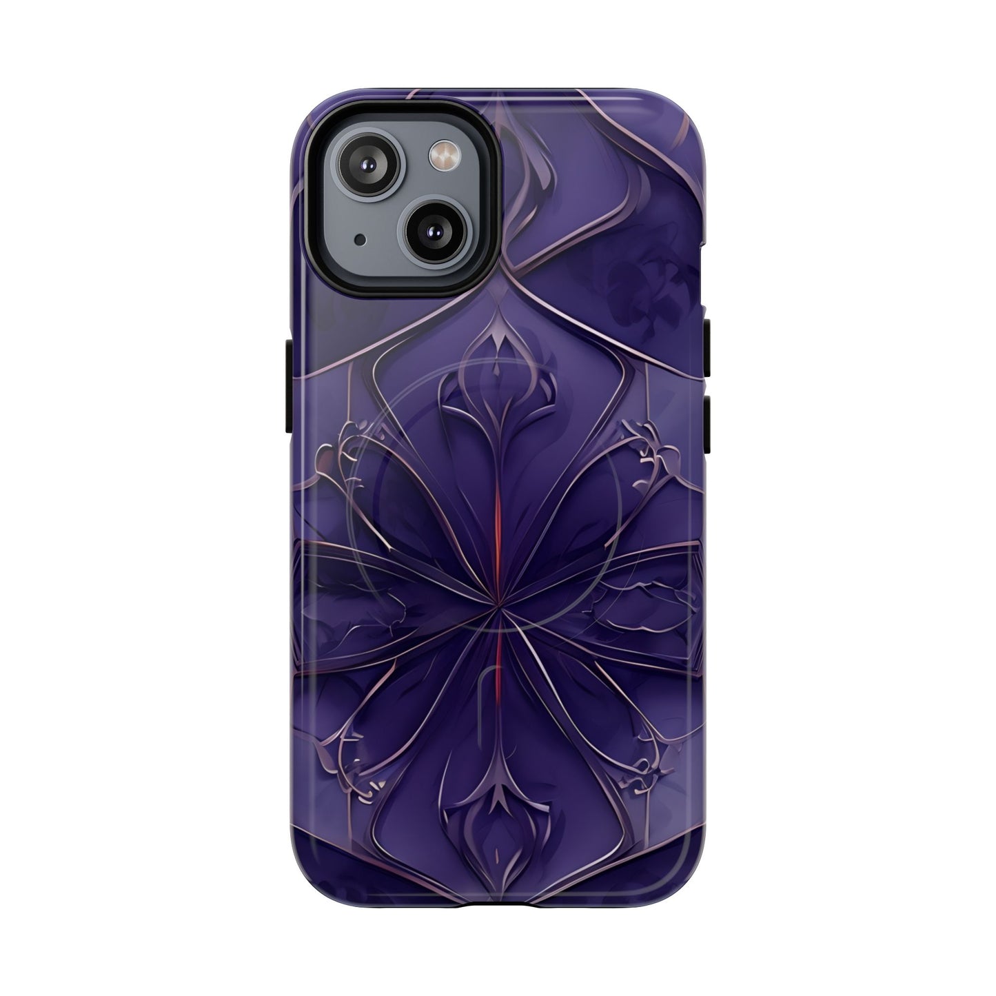 Violet Nebula iPhone MagSafe case with deep purple cosmic nebula intricate floral design