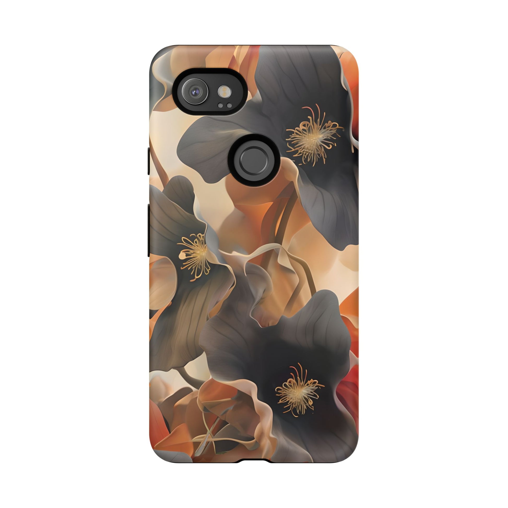 Autumn Ember - Moody Floral Art Google Pixel 2 XL Tough Phone Case - Warm Earthy Botanical Design