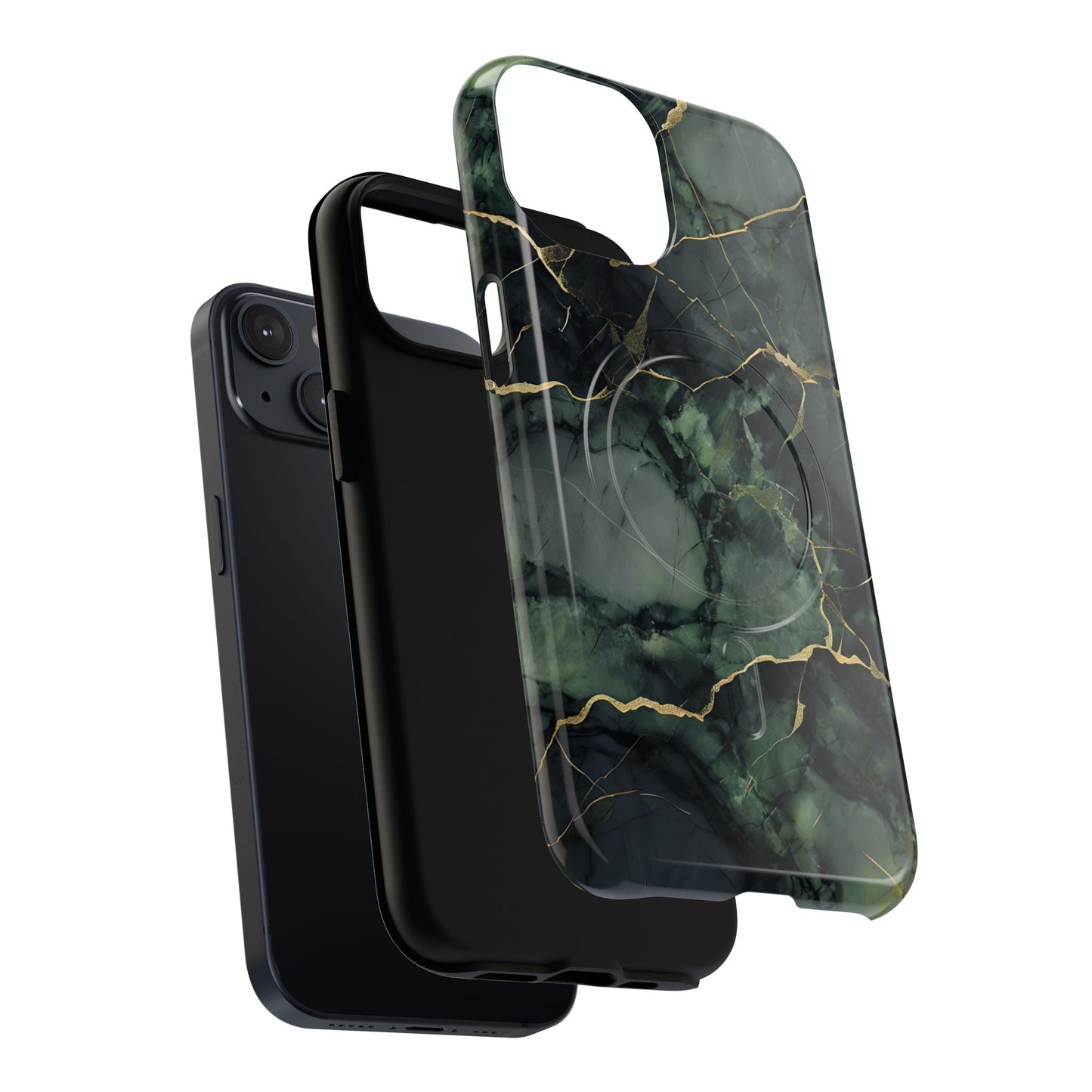 Dual-layer Verdant Vein iPhone MagSafe case showing shock absorbing protection