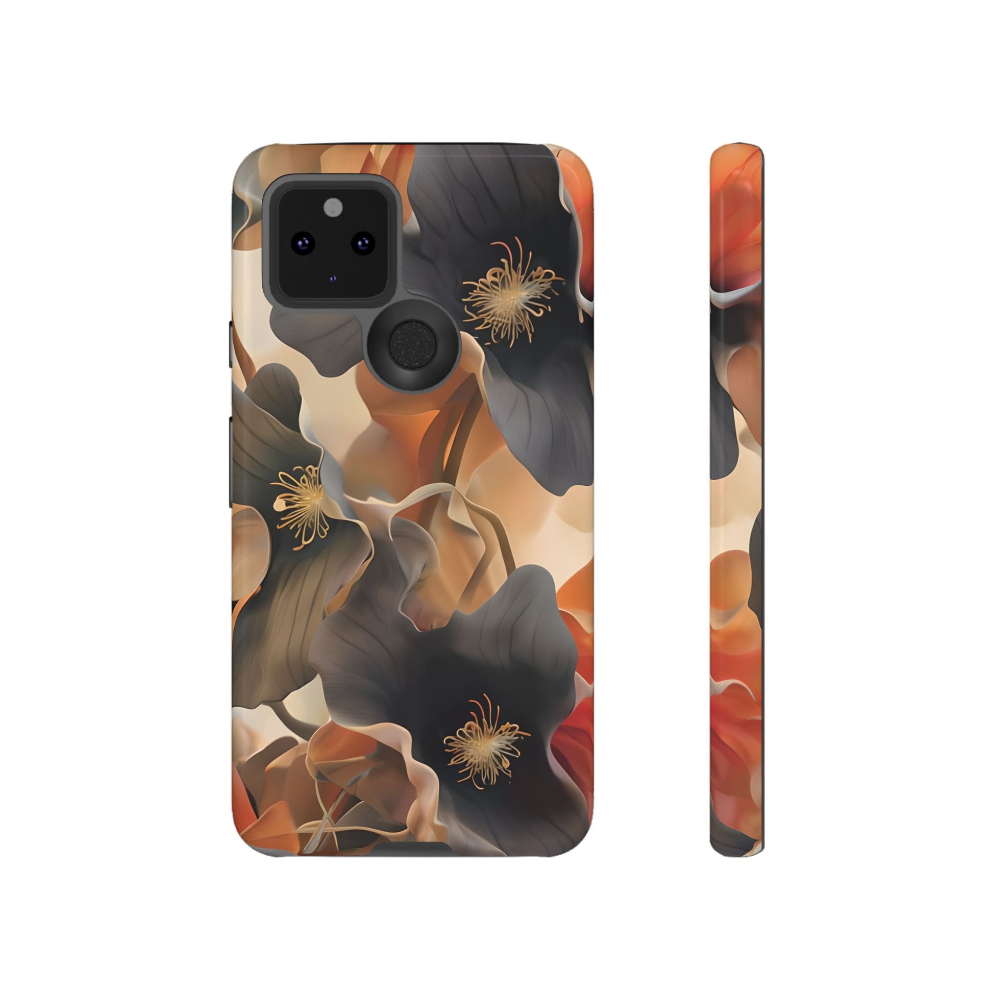 Autumn Ember - Moody Floral Art Google Pixel 5 5G Tough Phone Case - Warm Earthy Botanical Design