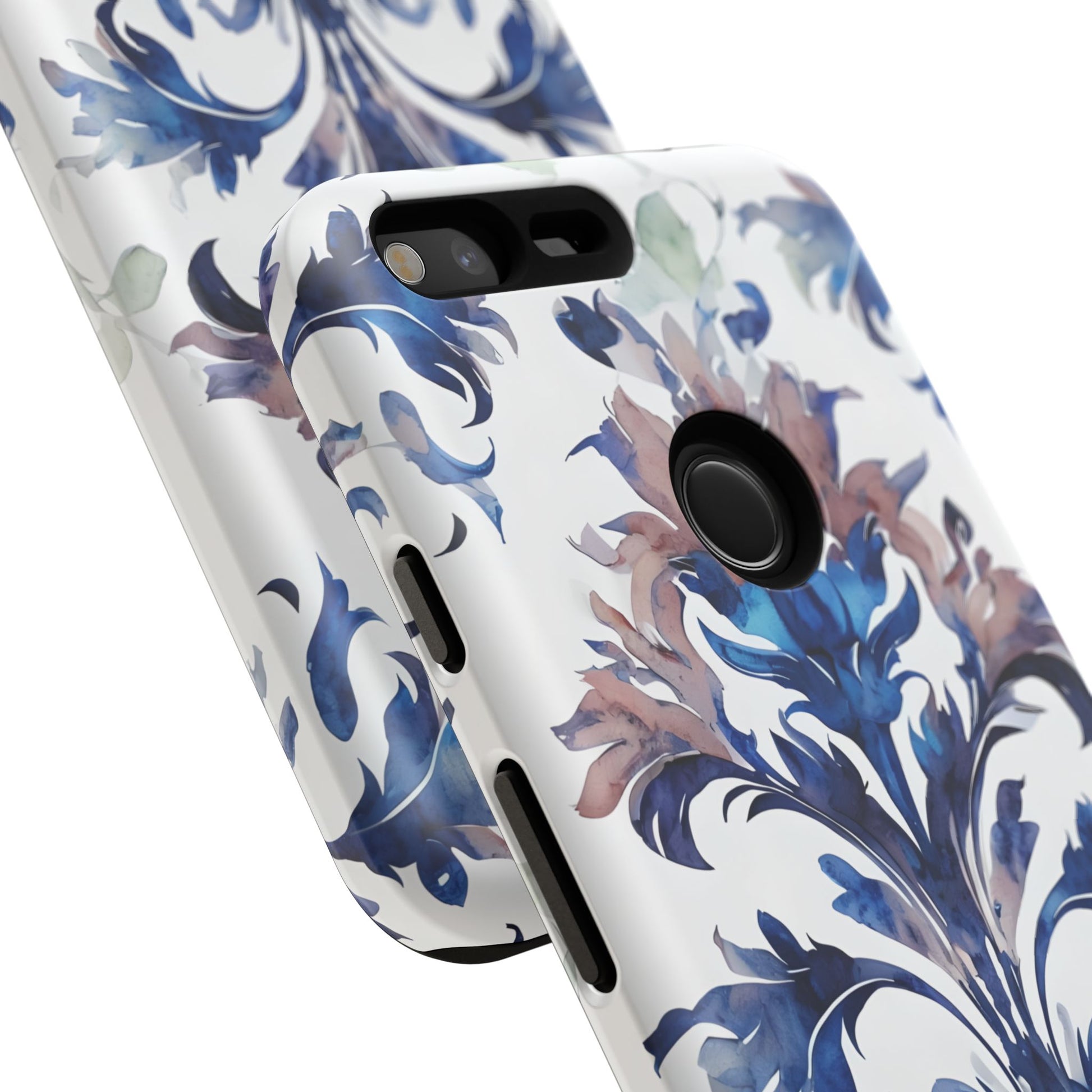 Delft Reverie - Elegant Blue & White Google Pixel XL Tough Phone Case - Dutch Delftware-Inspired Floral Design