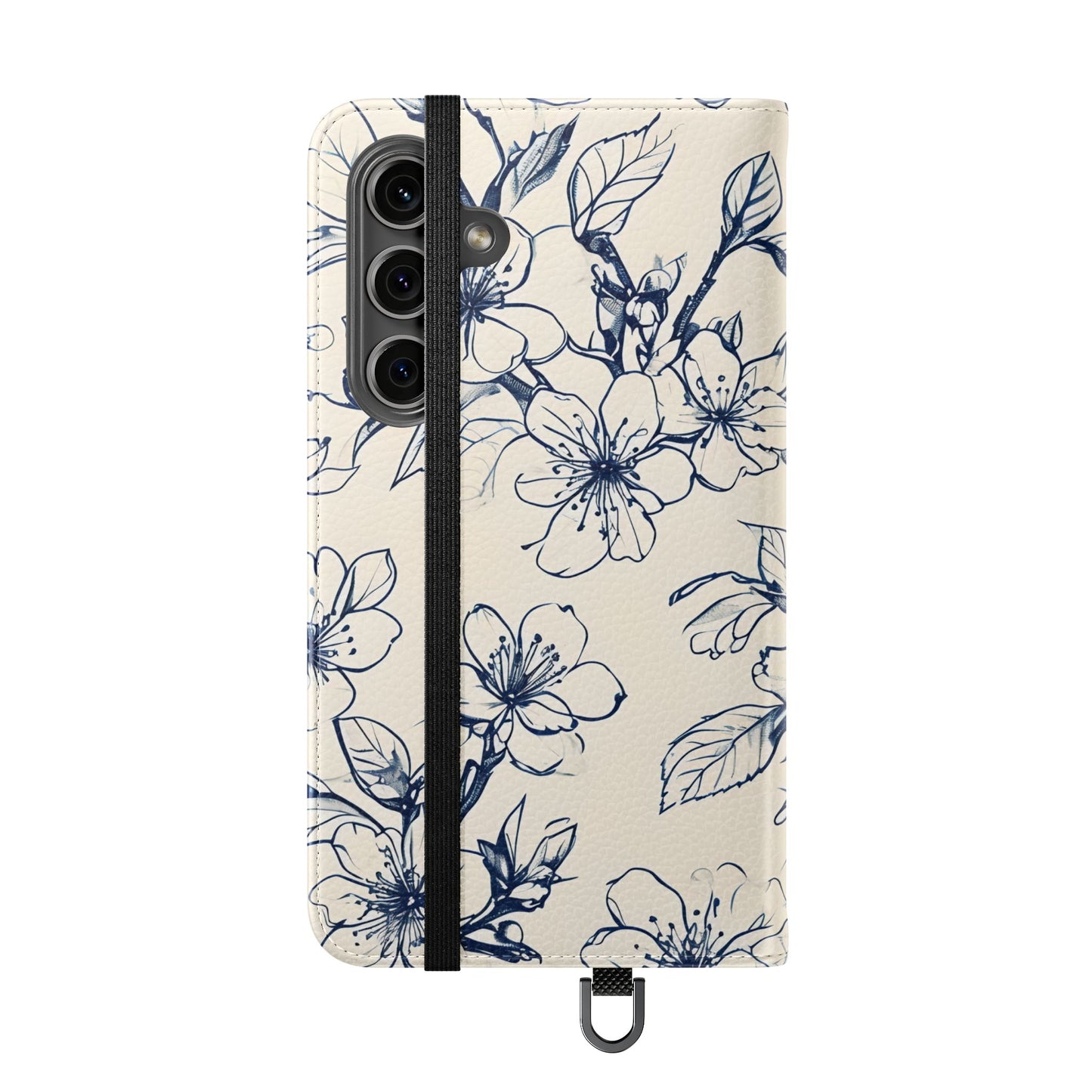 Blossom Sketch - Minimalist Floral Flip Phone Case for Samsung Galaxy