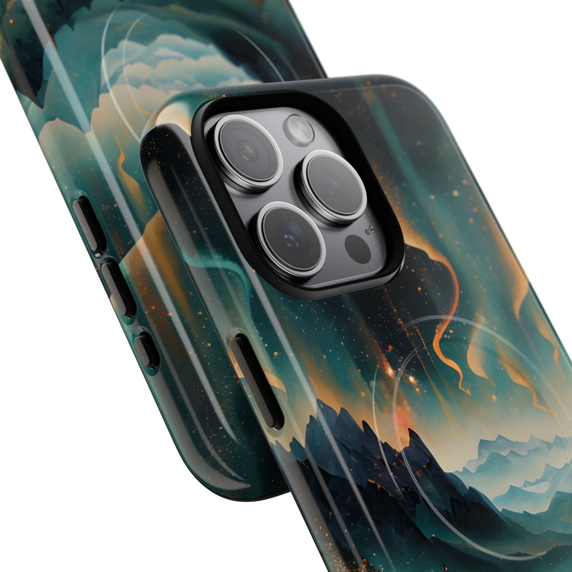 Aurora Dreamscape iPhone 15 Pro Max Case – Northern Lights Art, MagSafe Compatible, Tough Shockproof Cover