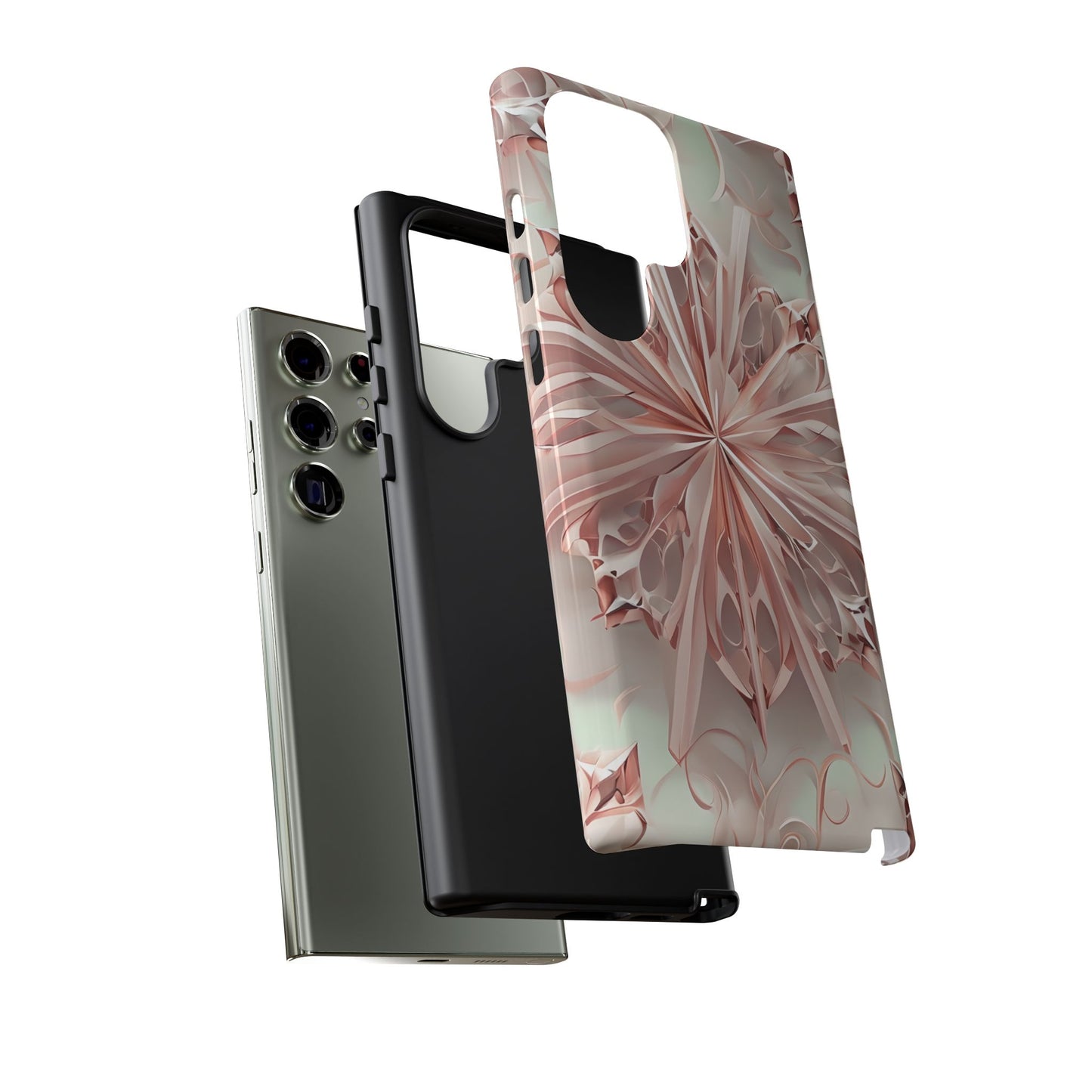 Blush Frost from our Kaleidoscope Collection - Samsung Galaxy tough case - Soft Pink Geometric Floral Design