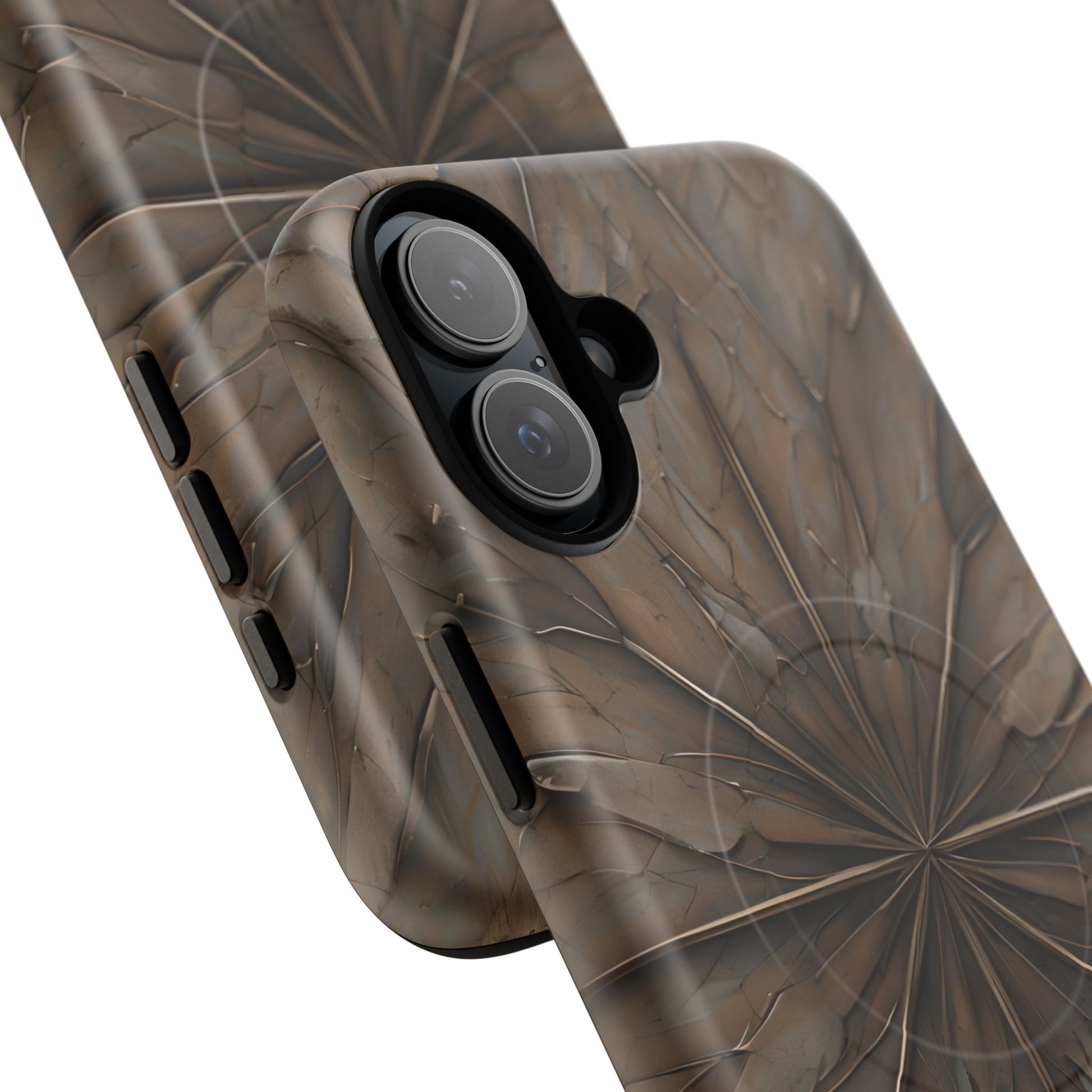 Earthstone Mandala - Kaleidoscope Collection Artistic Taupe Burst - iPhone 16 Plus MagSafe Phone Case