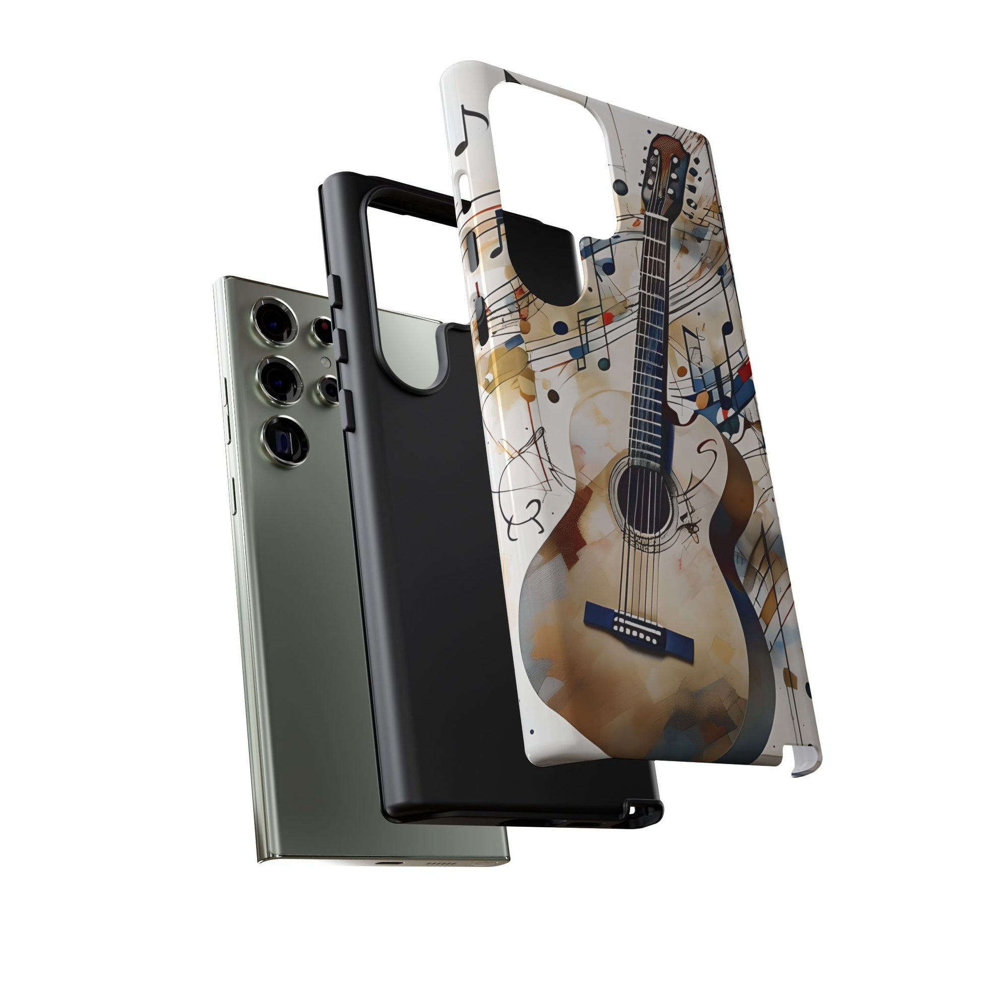 Strum and Flow Acoustic Guitar Art Tough Case for Samsung Galaxy S23 Ultra - Shockproof Phone Cover