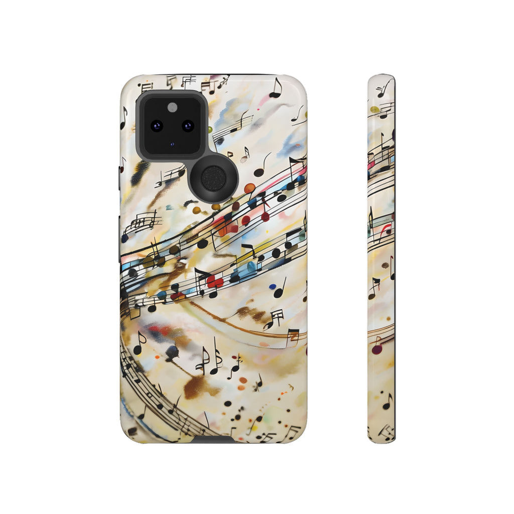 Melodic Flow Abstract Music Notes Tough Case for Google Pixel 5 5G - Shockproof Phone Cover