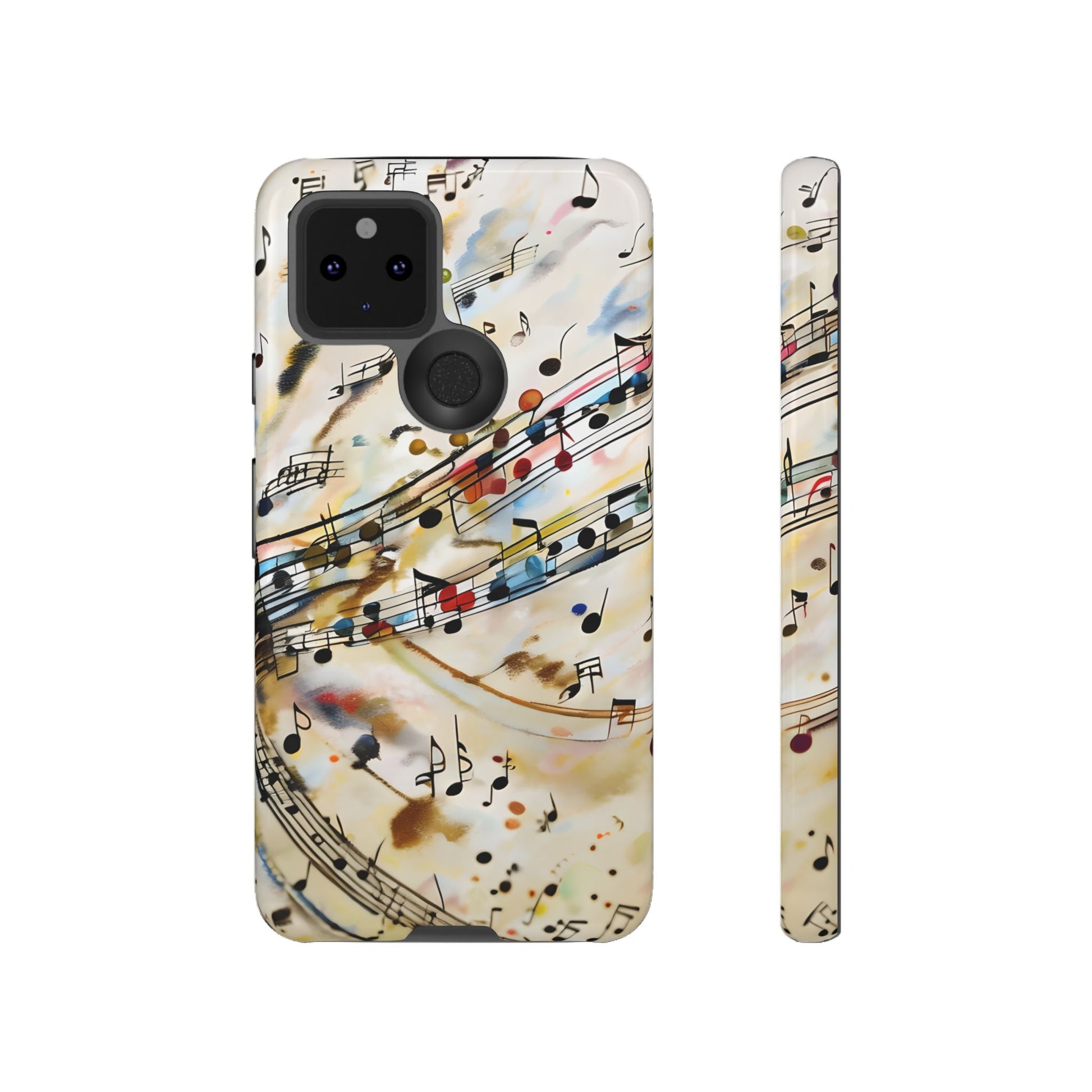 Melodic Flow Abstract Music Notes Tough Case for Google Pixel 5 5G - Shockproof Phone Cover