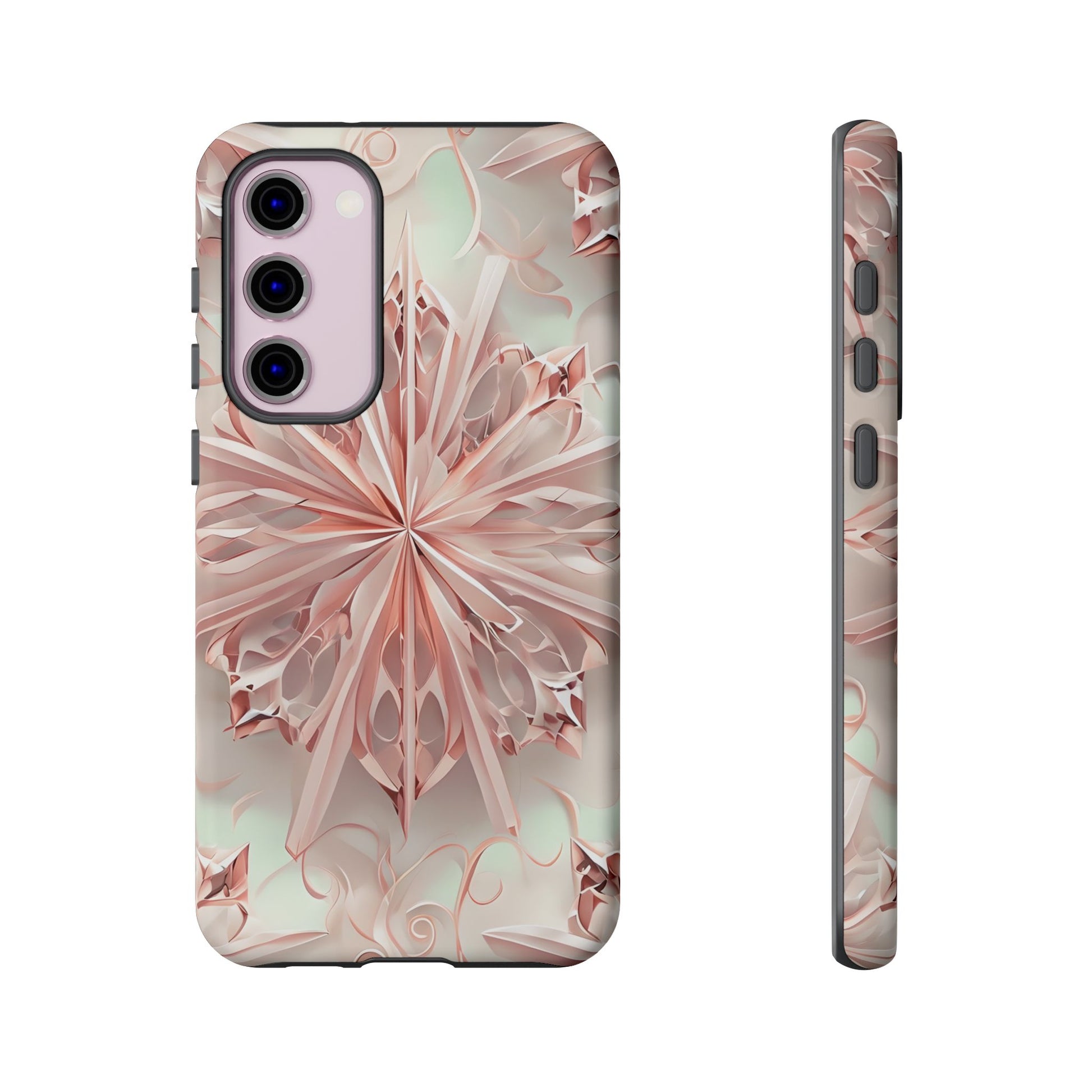 Blush Frost from our Kaleidoscope Collection - Samsung Galaxy S23 Plus tough case - Soft Pink Geometric Floral Design