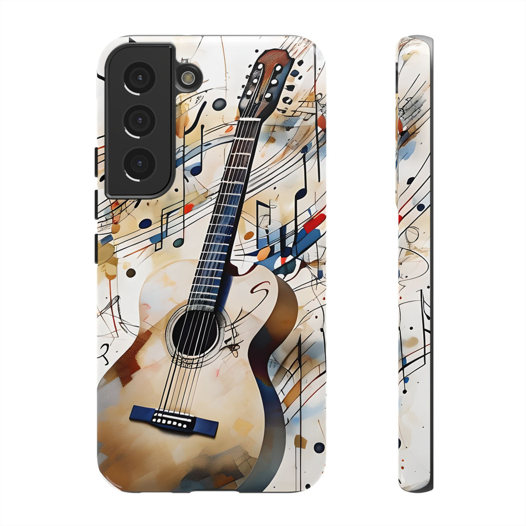 Strum and Flow Acoustic Guitar Art Tough Case for Samsung Galaxy S22 - Shockproof Phone Cover
