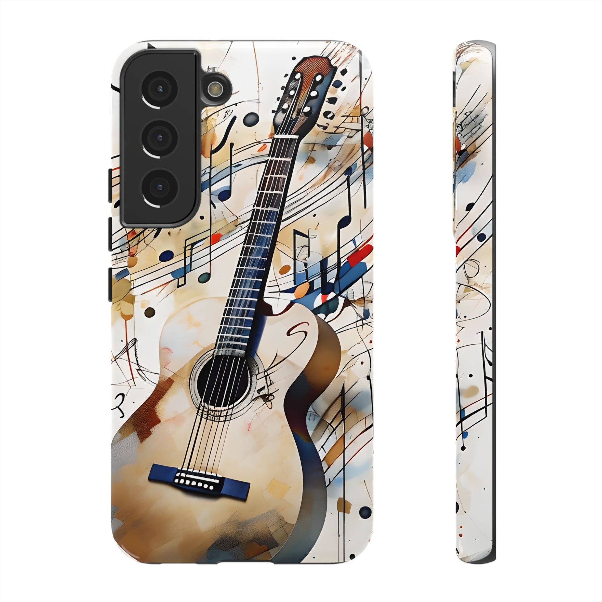Strum and Flow Acoustic Guitar Art Tough Case for Samsung Galaxy S22 - Shockproof Phone Cover