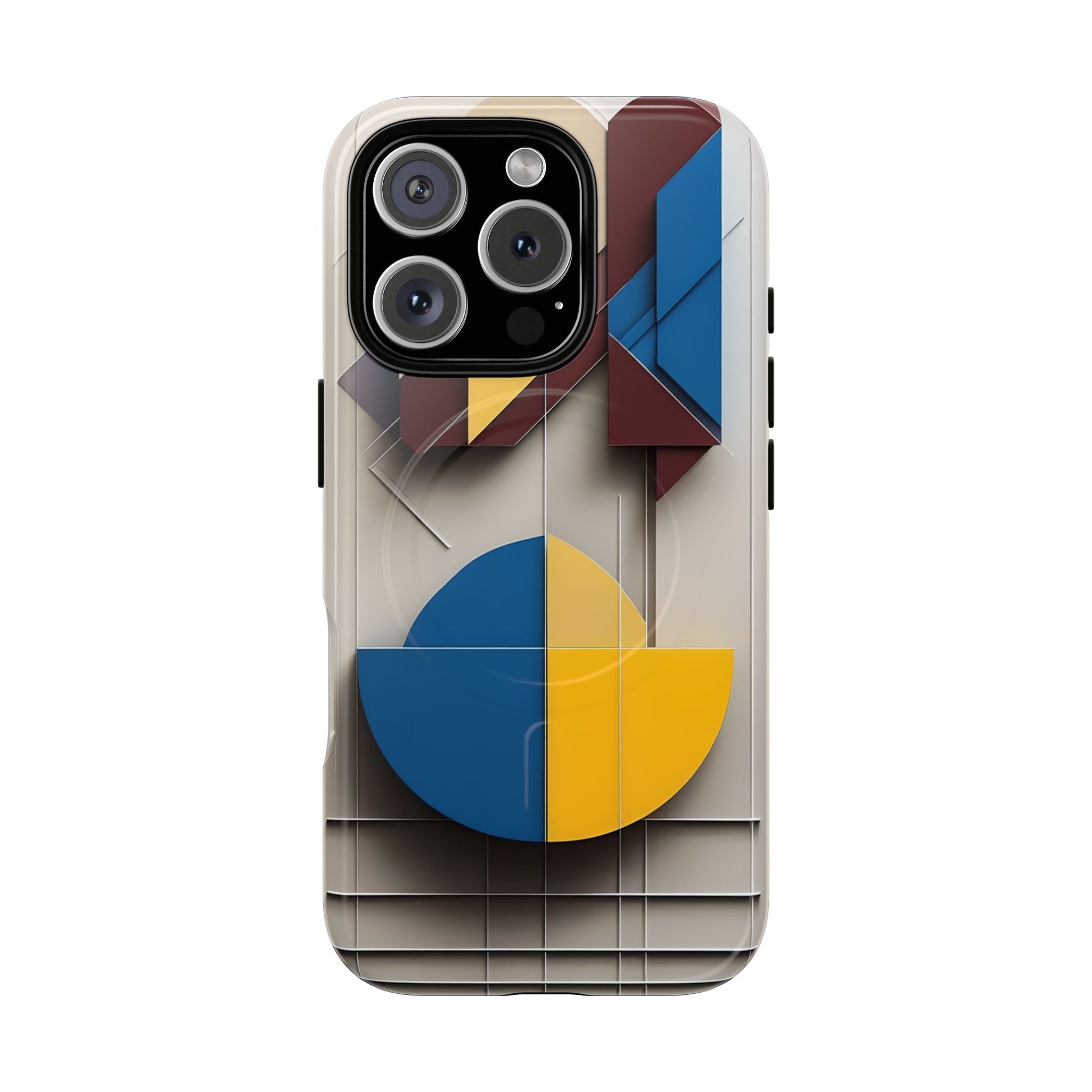 Chromatic Construct iPhone 16 Pro MagSafe Phone Case -Modern Geometrical Design, Primary Colors