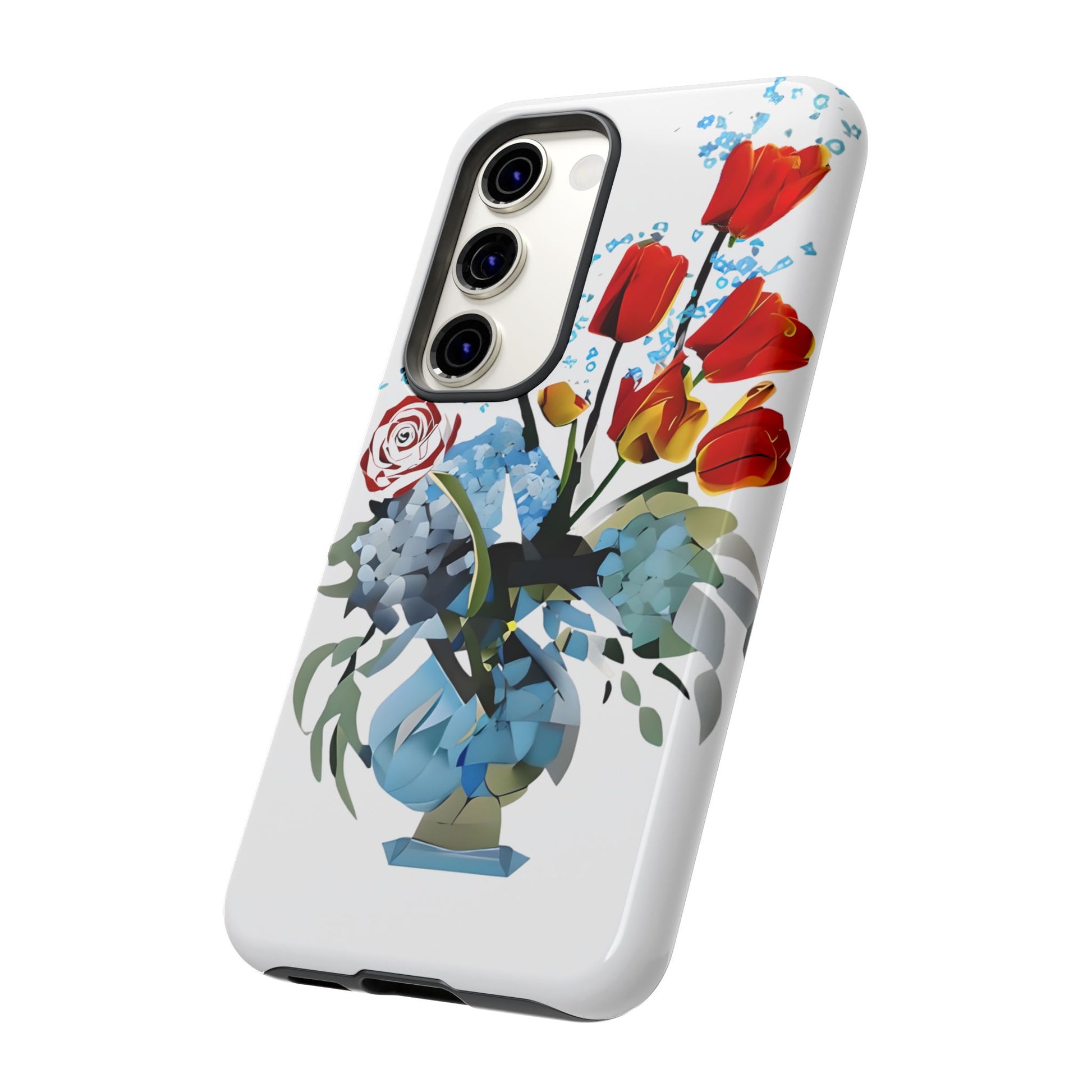 Bouquet Brilliance - Artistic Floral Samsung S23 Phone Case - Vibrant Tulip, Rose & Hydrangea Design