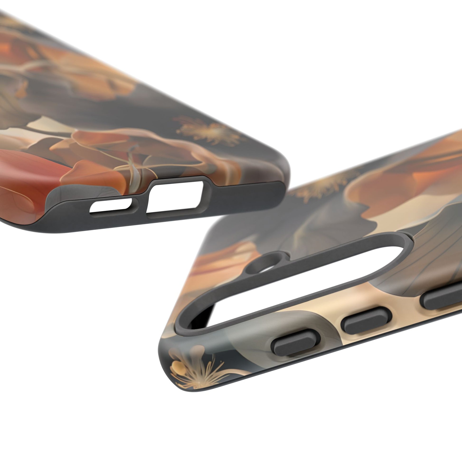 Autumn Ember - Moody Floral Art Samsung Galaxy S25 Tough Phone Case - Warm Earthy Botanical Design