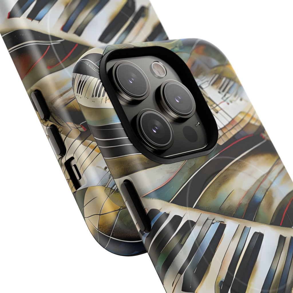 Ivory Cascade Abstract Keyboard Music iPhone 14 Pro MagSafe Case