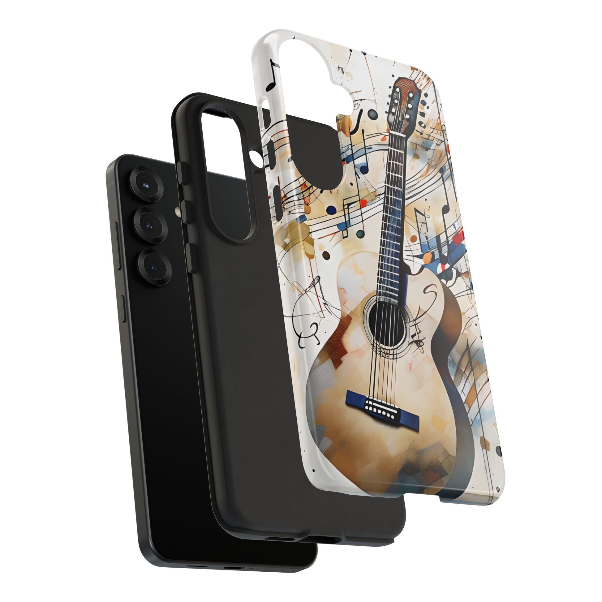 Strum and Flow Acoustic Guitar Art Tough Case for Samsung Galaxy S25 Plus - Shockproof Phone Cover