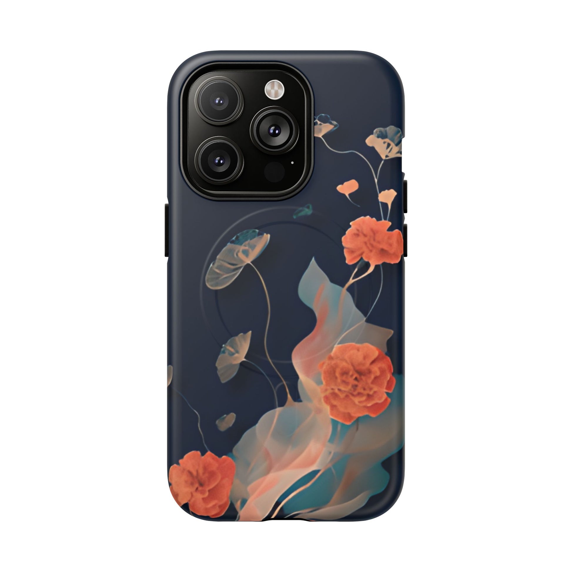Lotus Reverie - Elegant Artistic Floral iPhone 14 Pro MagSafe Phone Case - Painterly Lotus Blossom Design