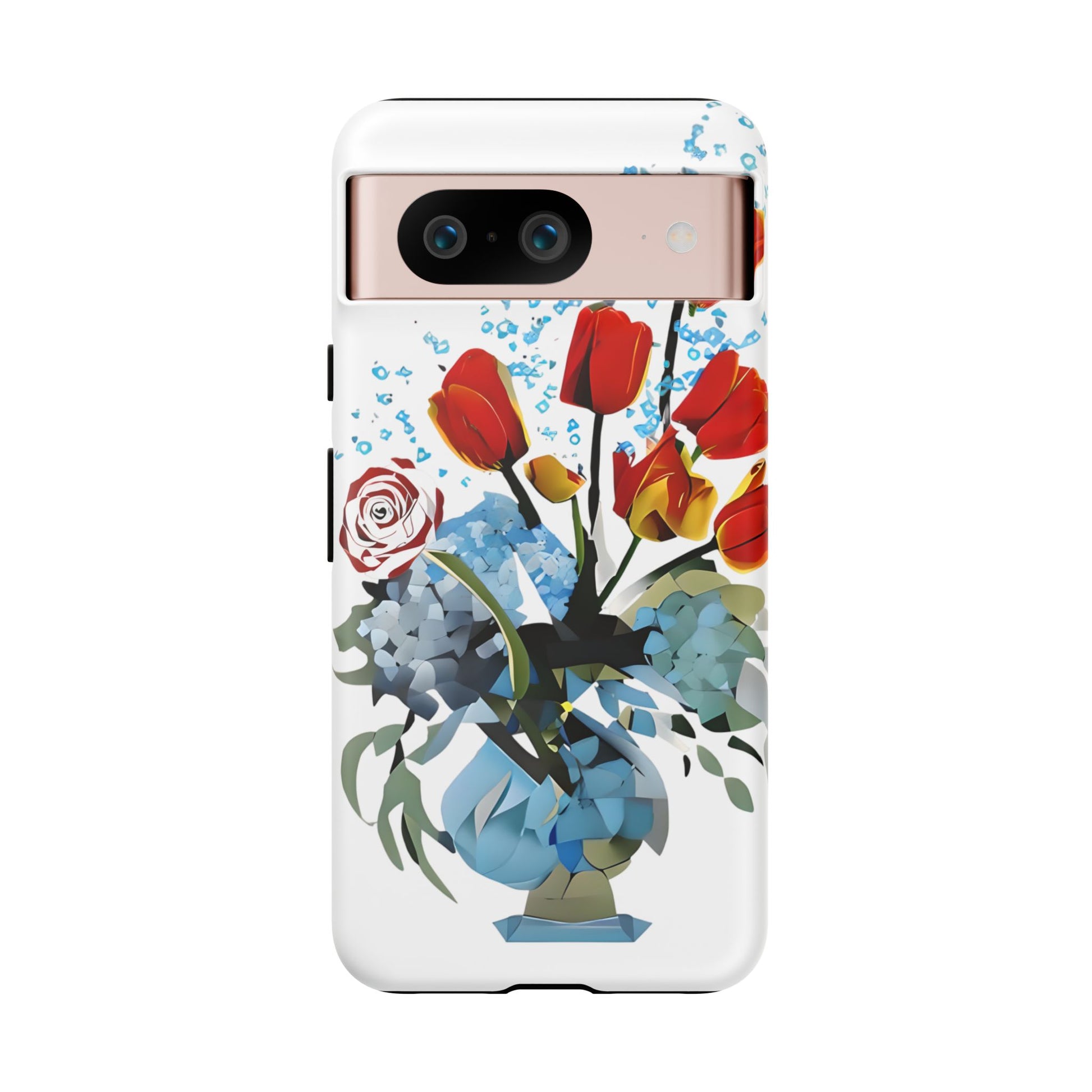 Bouquet Brilliance - Artistic Floral Google Pixel 8 Tough Phone Case - Vibrant Tulip, Rose & Hydrangea Design