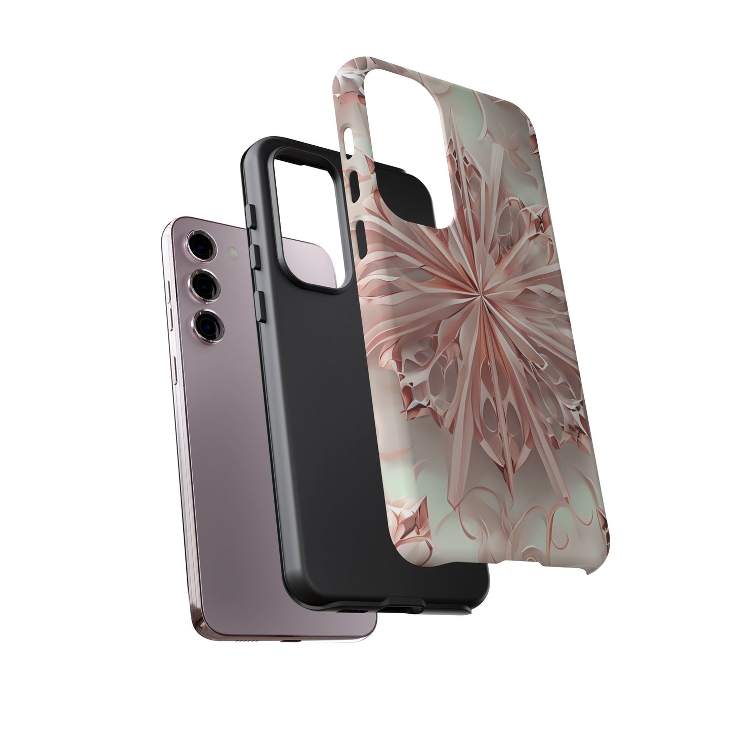 Blush Frost from our Kaleidoscope Collection - Samsung Galaxy tough case - Soft Pink Geometric Floral Design