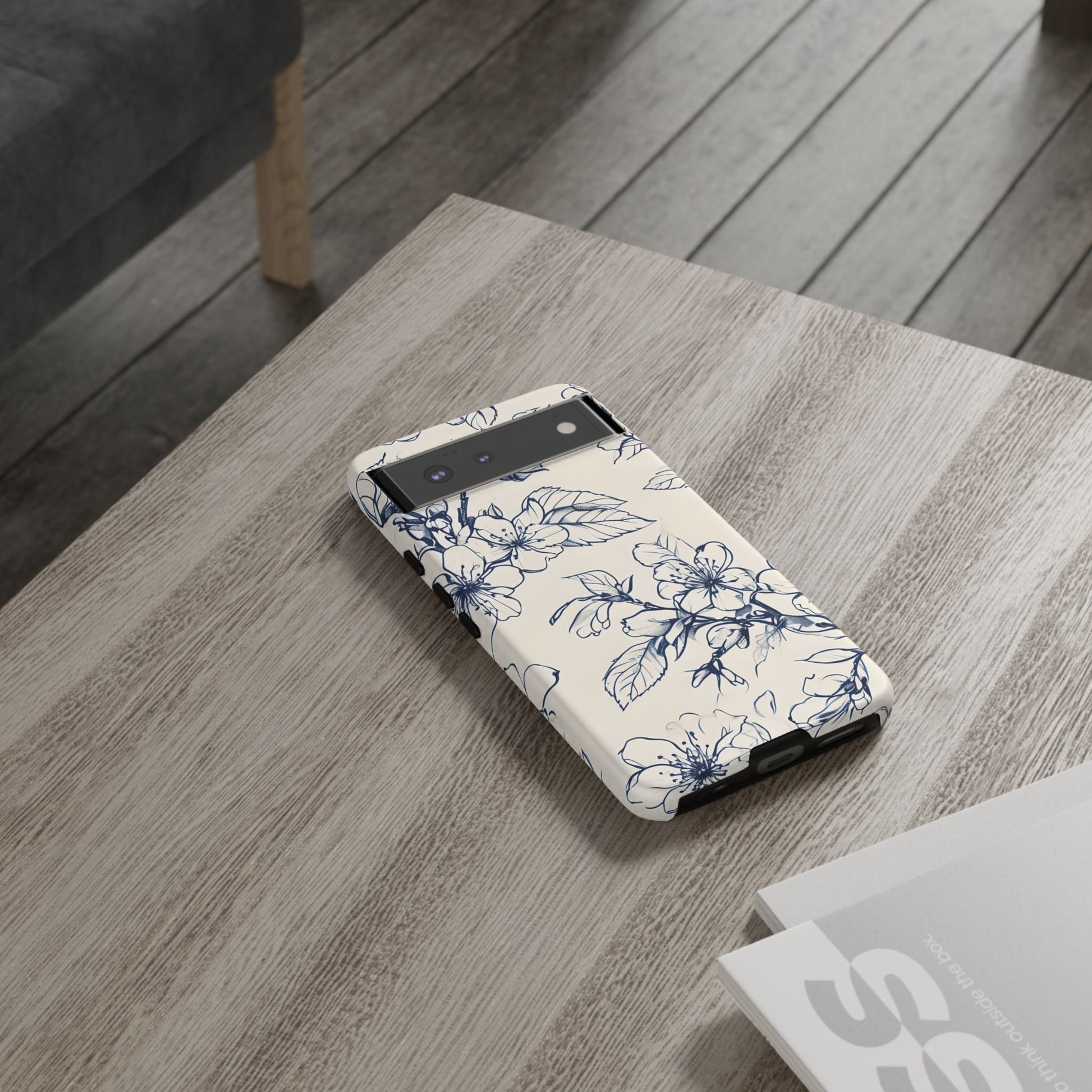 Blossom Sketch - Artistic Blue Floral Google Pixel 6 - Tough Phone Case - Hand-Drawn Botanical Design
