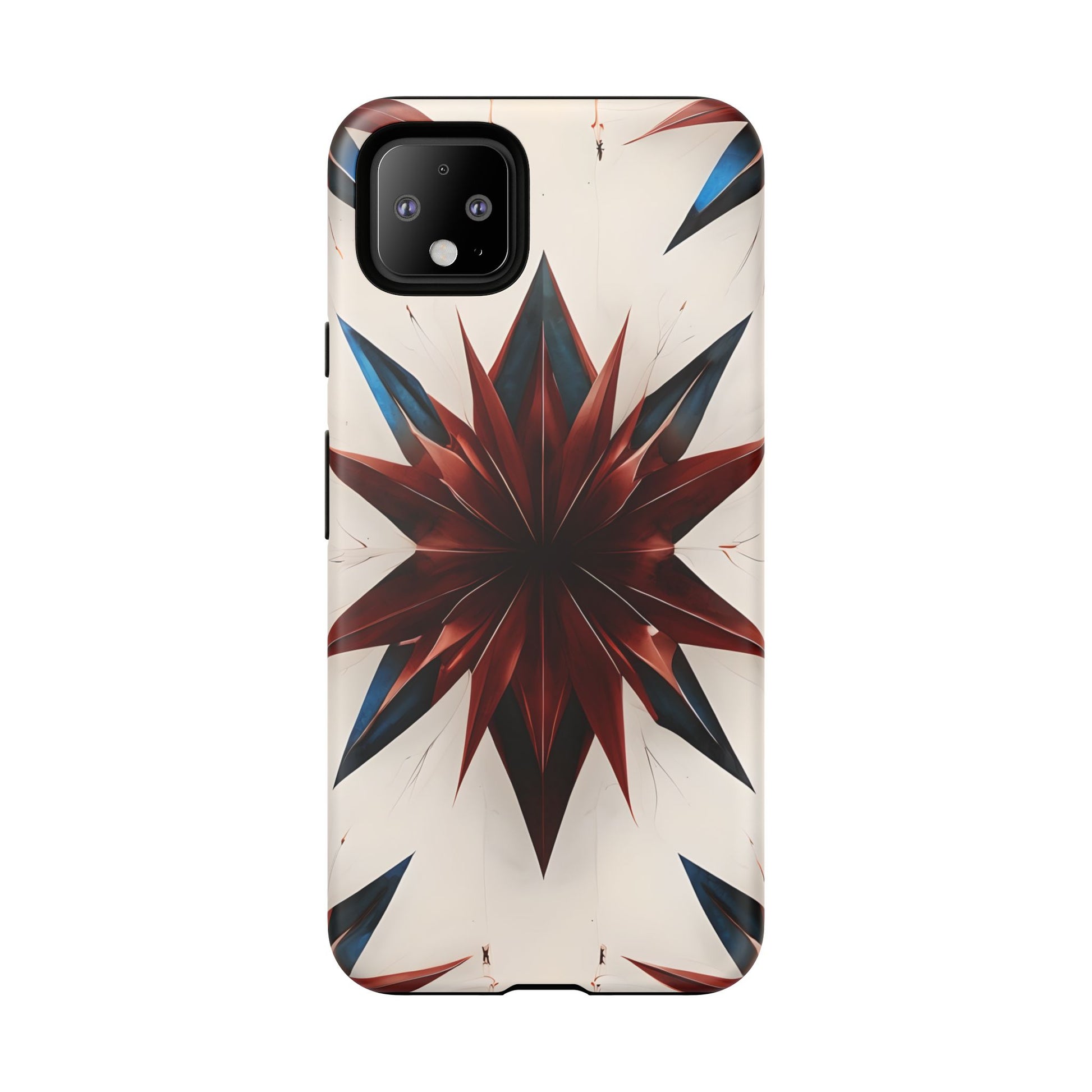 Garnet Starburst - Kaleidoscope Collection Gemstone Floral - Google Pixel 4XL Tough Phone Case - Floral Burst Design