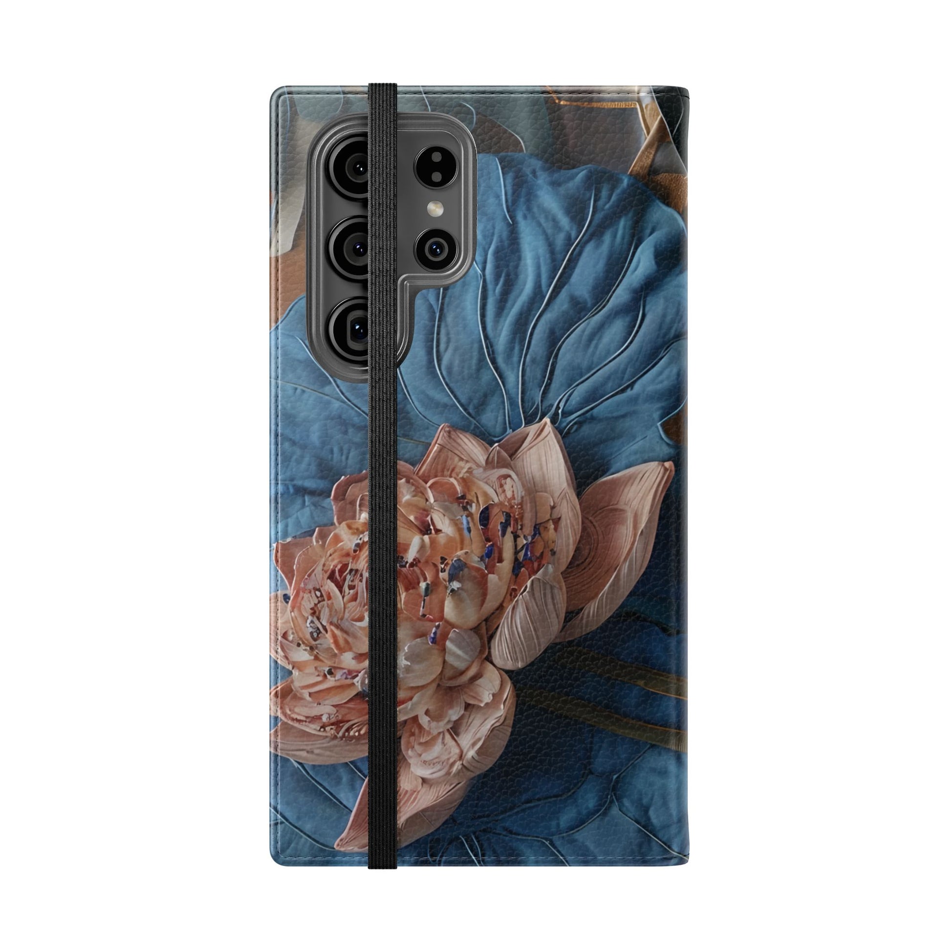 Peony Midnight Tapestry Wallet Phone Case - Flip Cover for Samsung Galaxy S23 Ultra - Floral and Tapestry Design